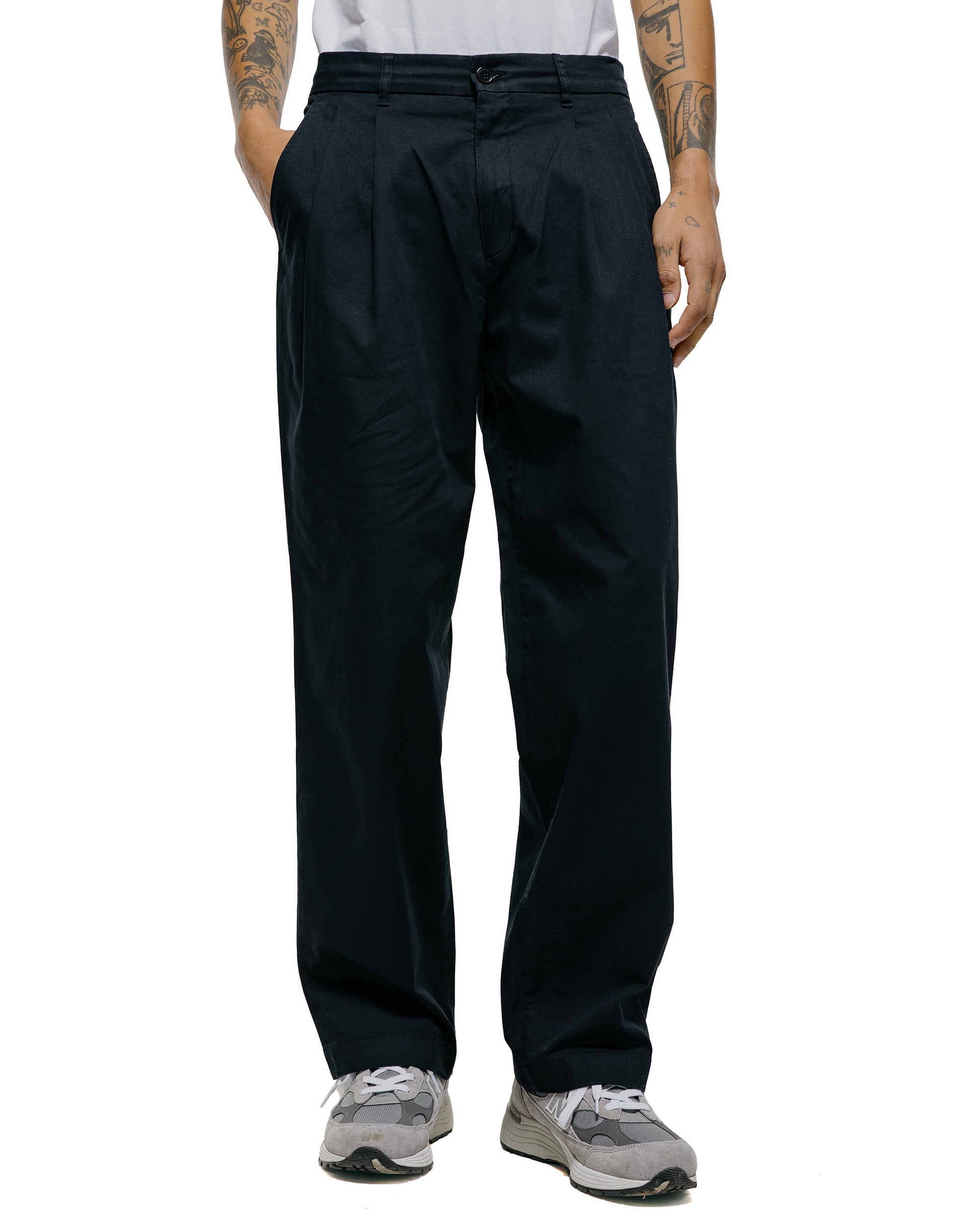 lost & found Norse Projects Norse Projects Hestur Relaxed Twill Pleated Trouser Black