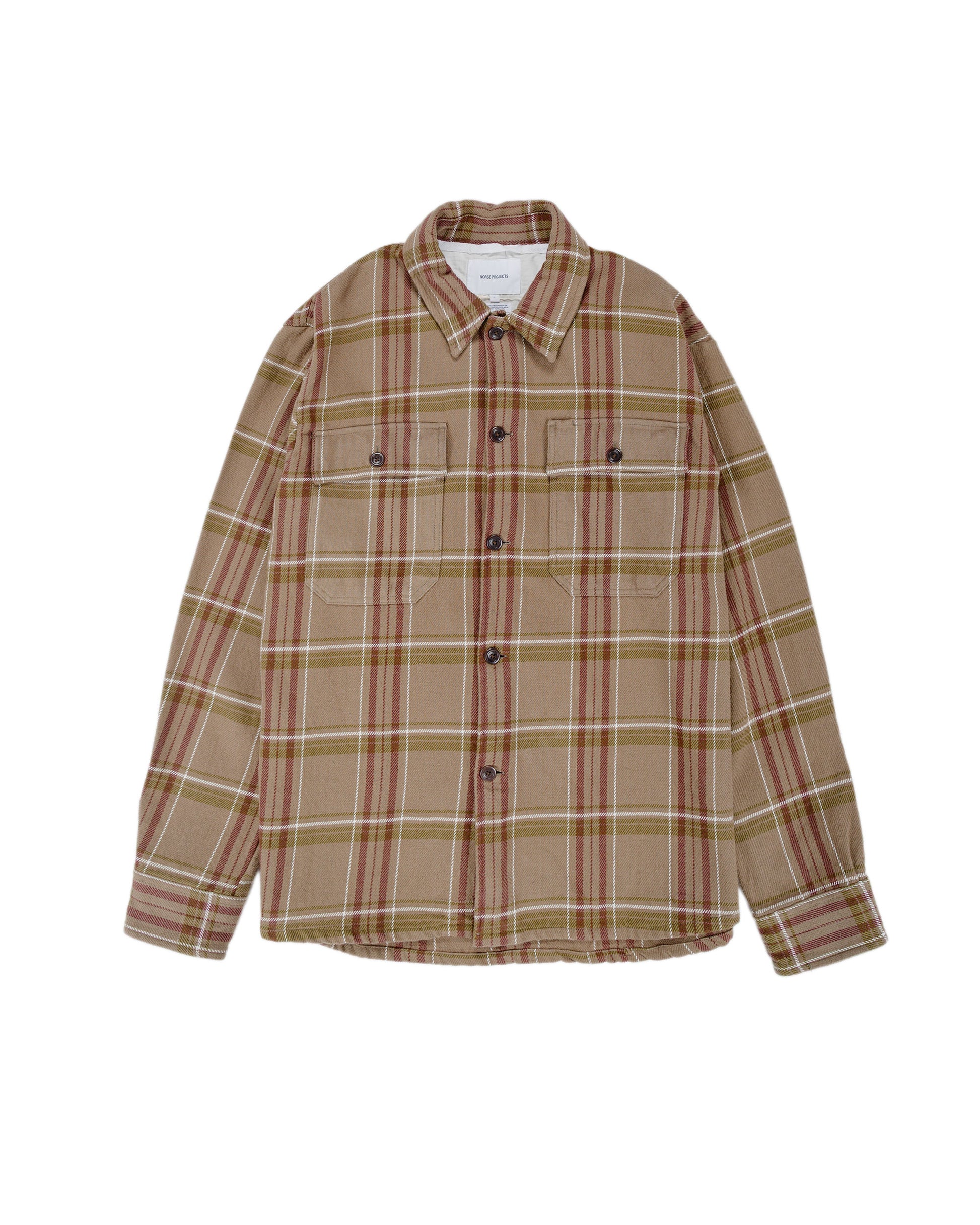 lost & found Norse Projects Norse Projects Hjalmer Heavy Twill Check Overshirt Walnut