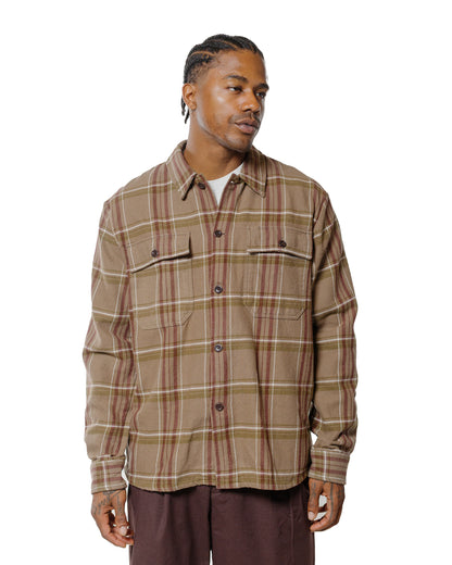 lost & found Norse Projects Norse Projects Hjalmer Heavy Twill Check Overshirt Walnut