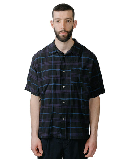 lost & found Norse Projects Norse Projects Ivan Relaxed Textured Check SS Shirt Dark Navy