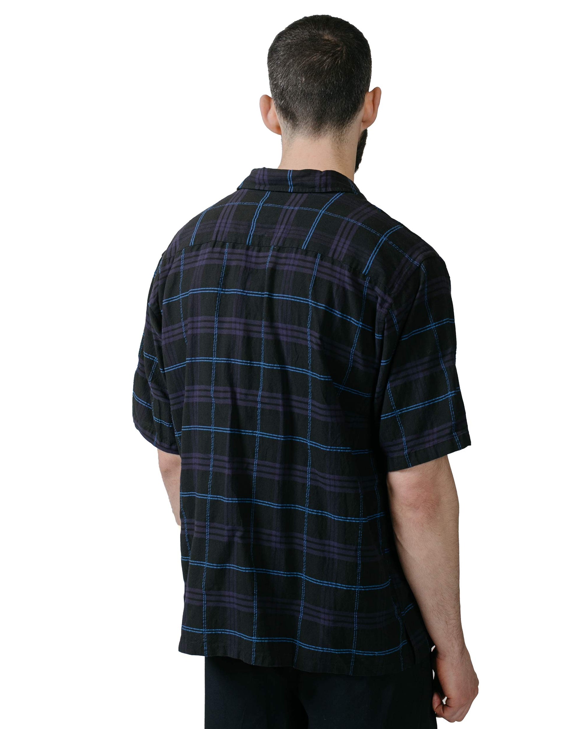 lost & found Norse Projects Norse Projects Ivan Relaxed Textured Check SS Shirt Dark Navy