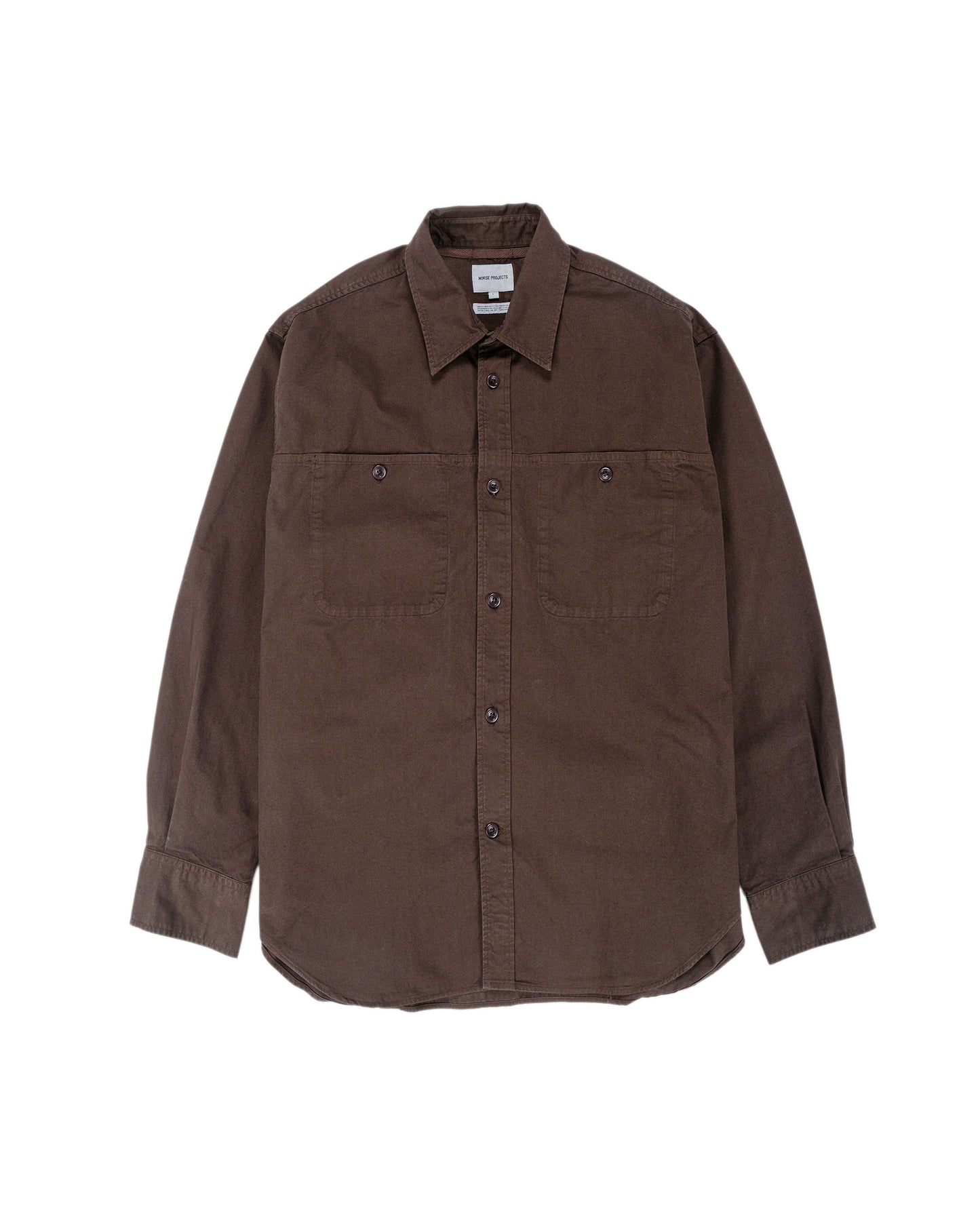 lost & found Norse Projects Norse Projects Julius Mineral Dyed Overshirt Shirt Espresso