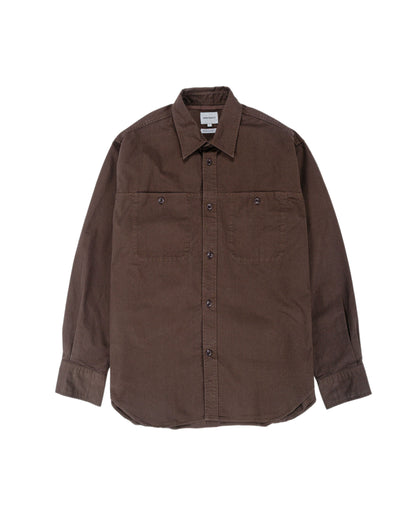 lost & found Norse Projects Norse Projects Julius Mineral Dyed Overshirt Shirt Espresso