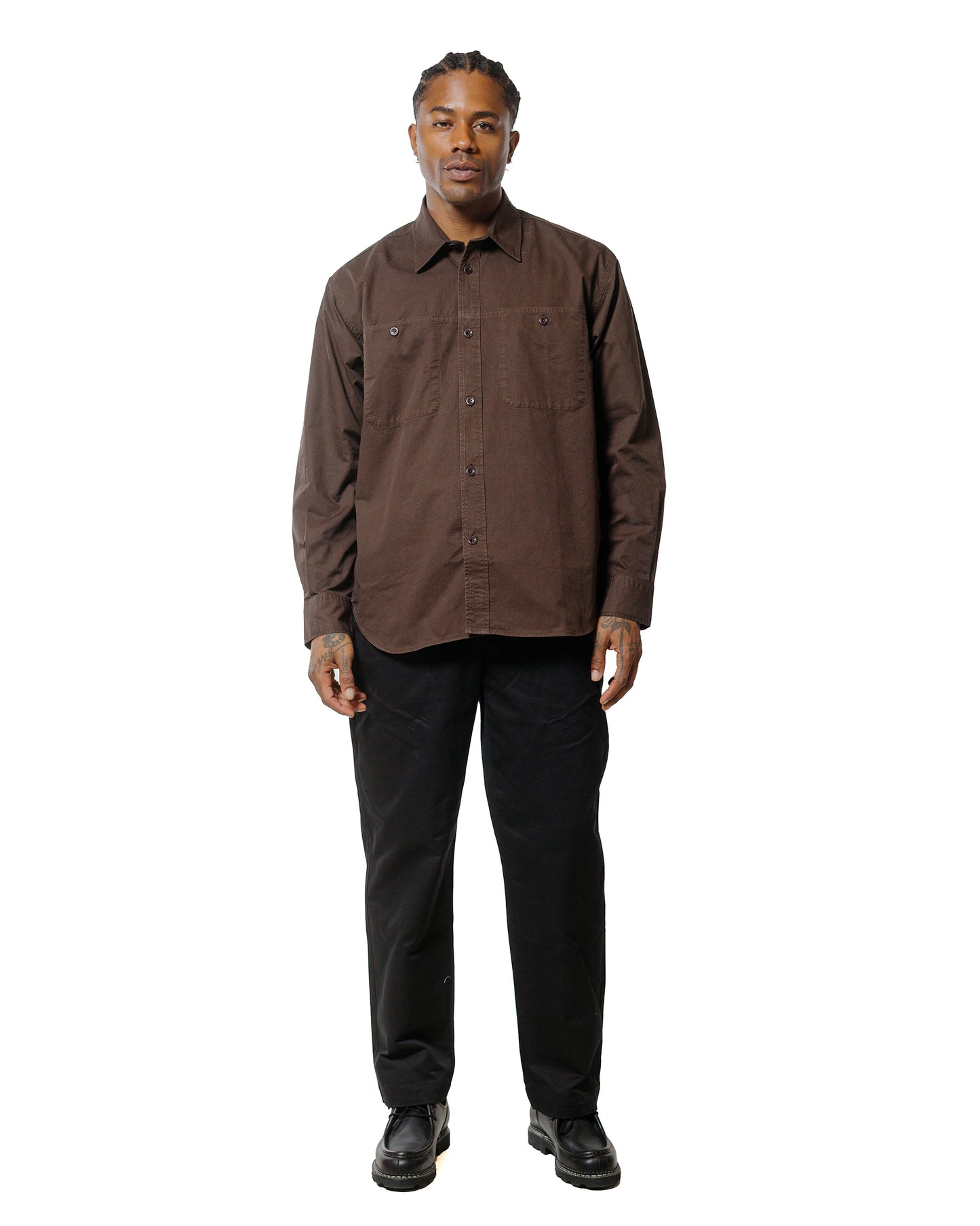 lost & found Norse Projects Norse Projects Julius Mineral Dyed Overshirt Shirt Espresso