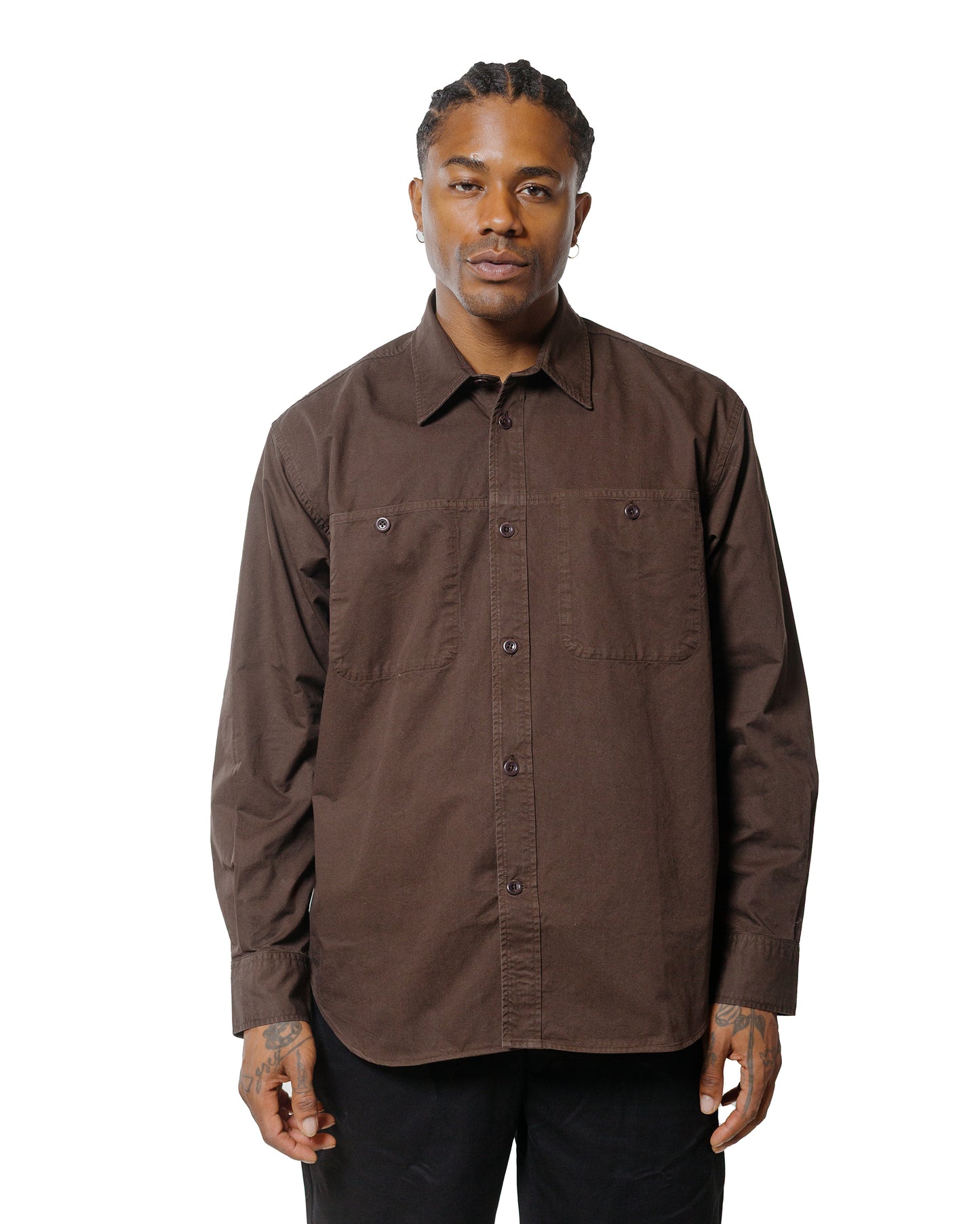 lost & found Norse Projects Norse Projects Julius Mineral Dyed Overshirt Shirt Espresso