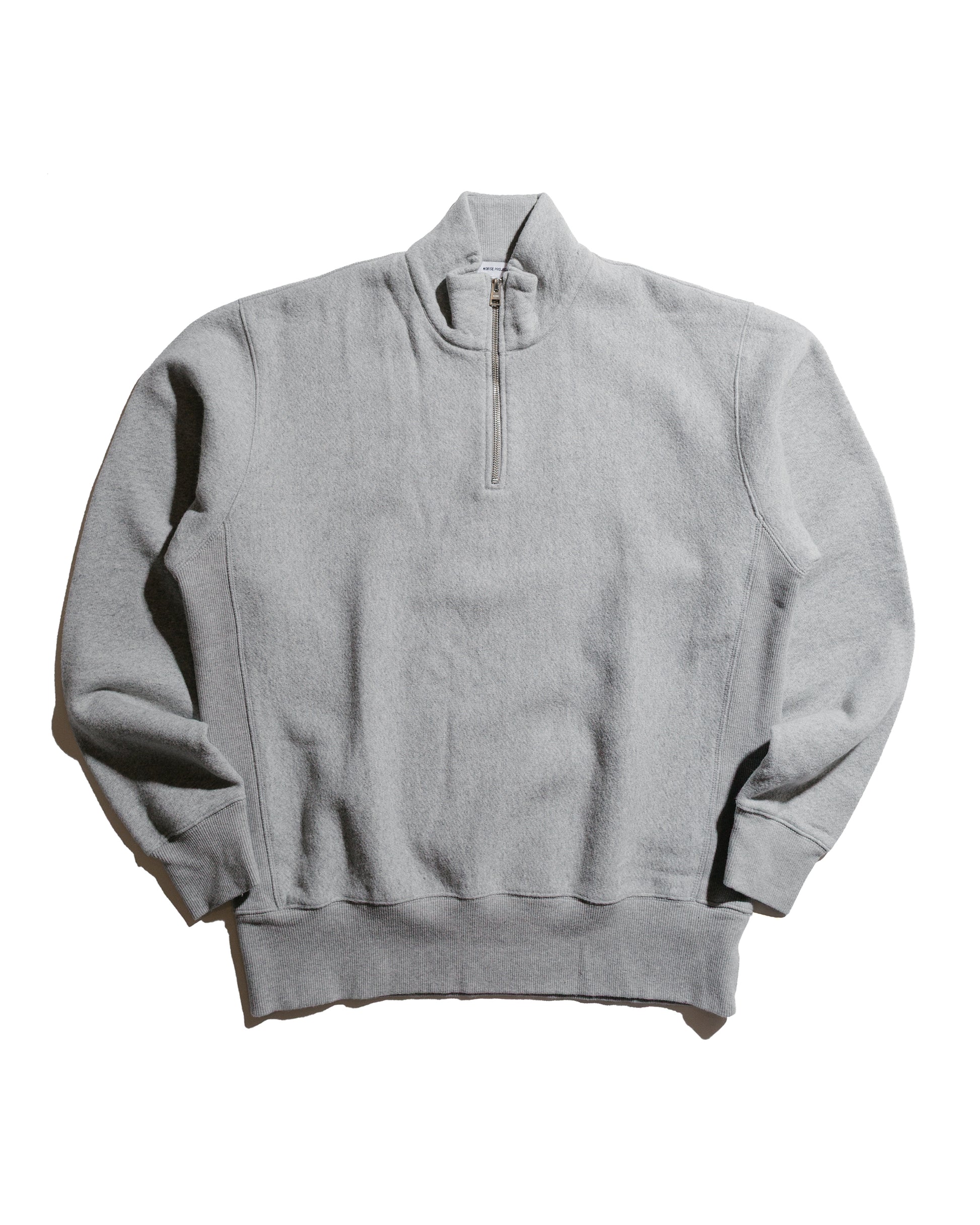 lost & found Norse Projects Norse Projects Ketel Relaxed Cotton Wool Half Zip Sweatshirt Grey Melange