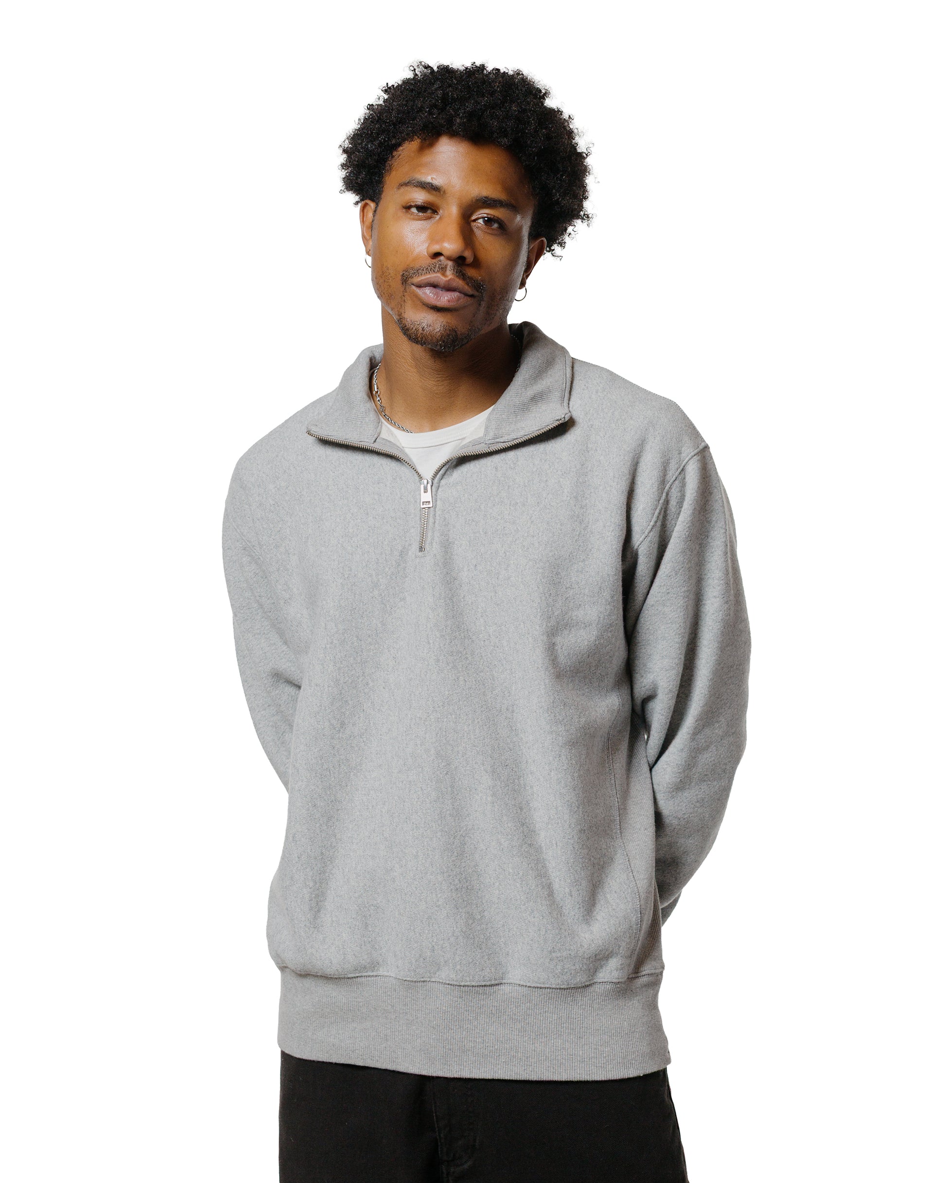 lost & found Norse Projects Norse Projects Ketel Relaxed Cotton Wool Half Zip Sweatshirt Grey Melange