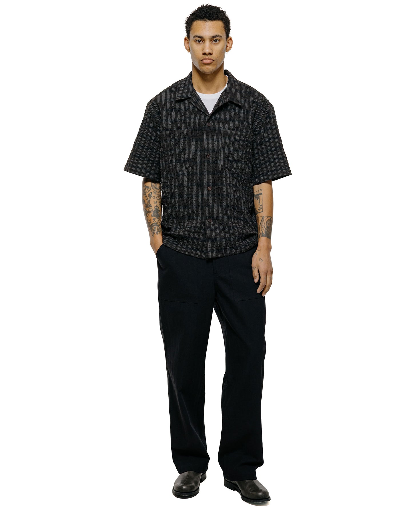 lost & found Norse Projects Norse Projects Kvitfjell Relaxed Cotton Wool Herringbone Pant Black