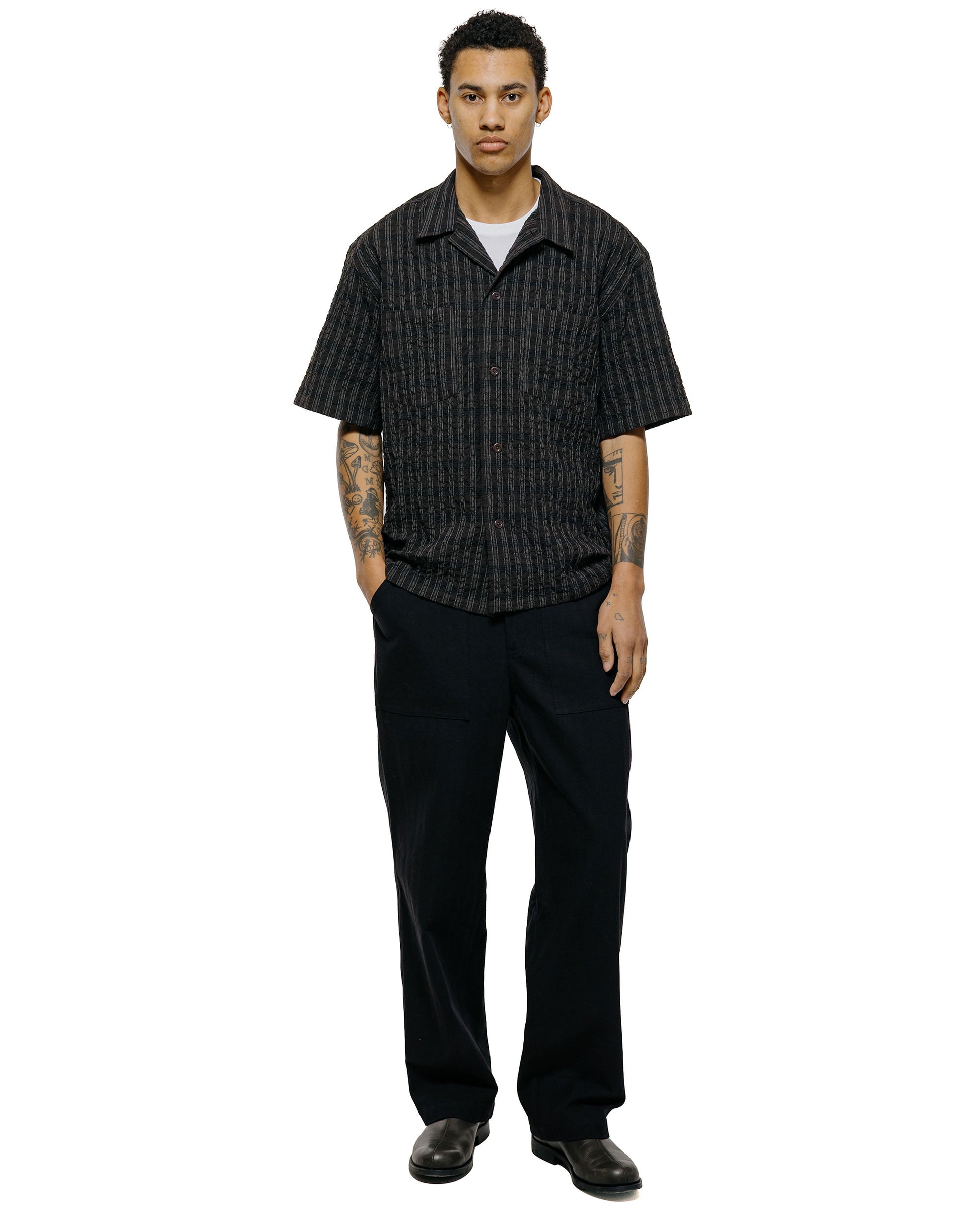 lost & found Norse Projects Norse Projects Kvitfjell Relaxed Cotton Wool Herringbone Pant Black