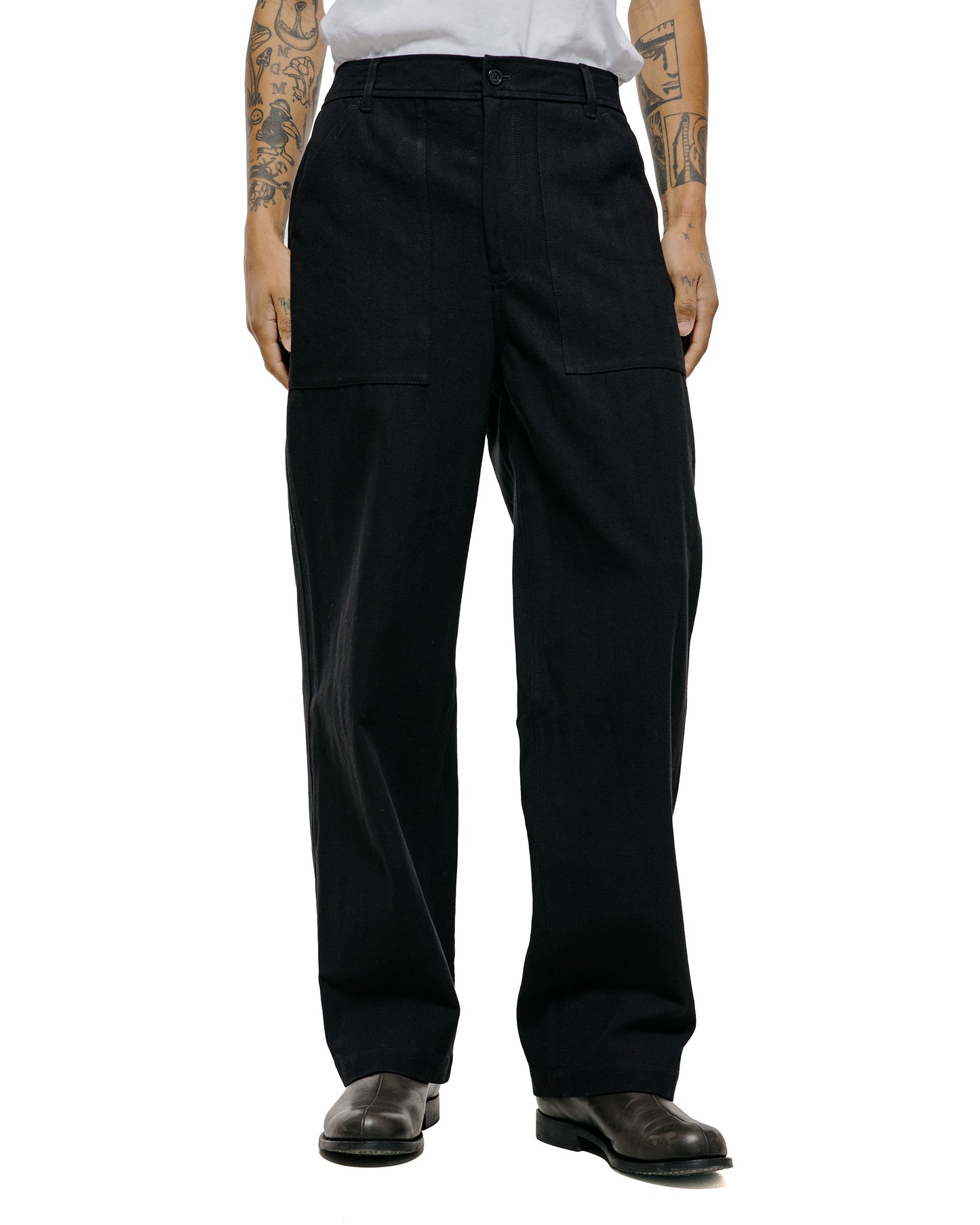 lost & found Norse Projects Norse Projects Kvitfjell Relaxed Cotton Wool Herringbone Pant Black