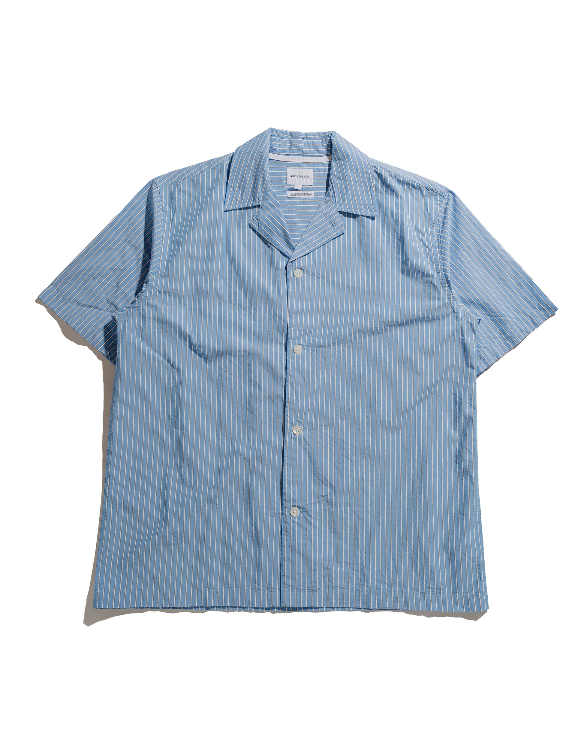 lost & found Norse Projects Norse Projects Mads Poplin Stripe SS Navy