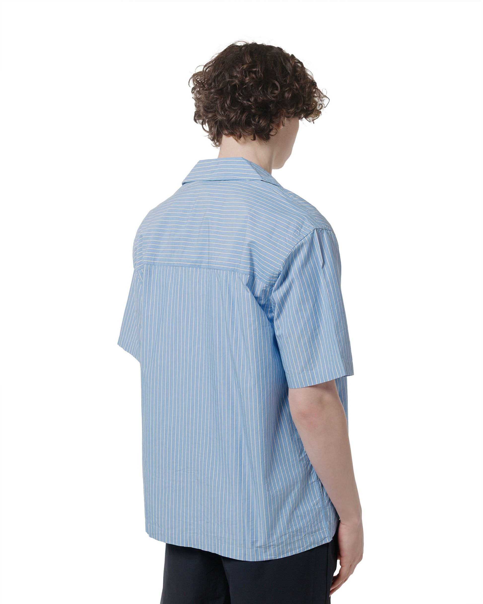 lost & found Norse Projects Norse Projects Mads Poplin Stripe SS Navy