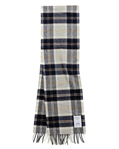 lost & found Norse Projects Norse Projects Moon Checked Lambswool Scarf Navy