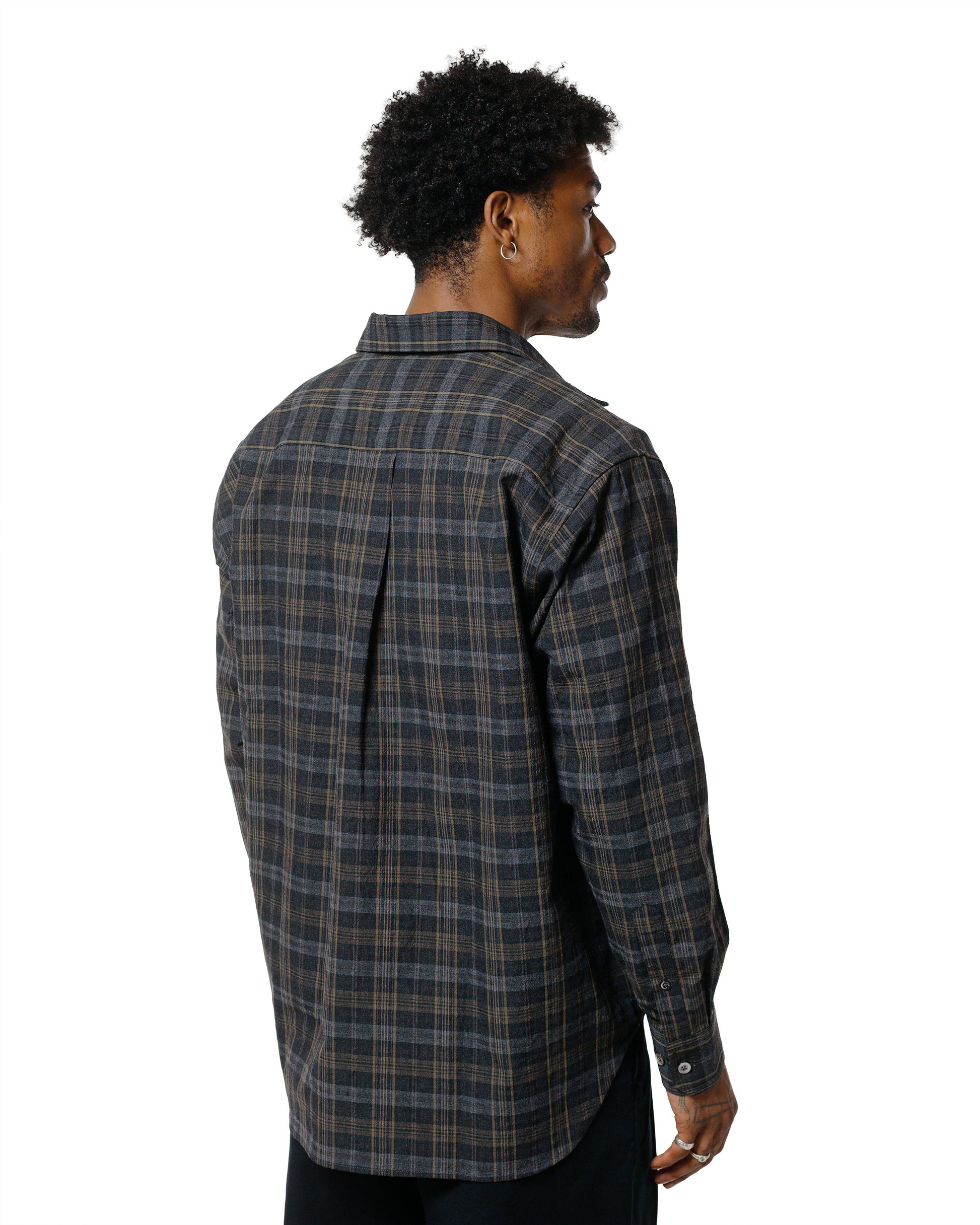 lost & found Norse Projects Norse Projects Ole Oversized Wool Check Shirt Charcoal Grey