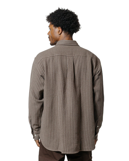 lost & found Norse Projects Norse Projects Ole Oversized Wool Stripe Shirt Seal Brown