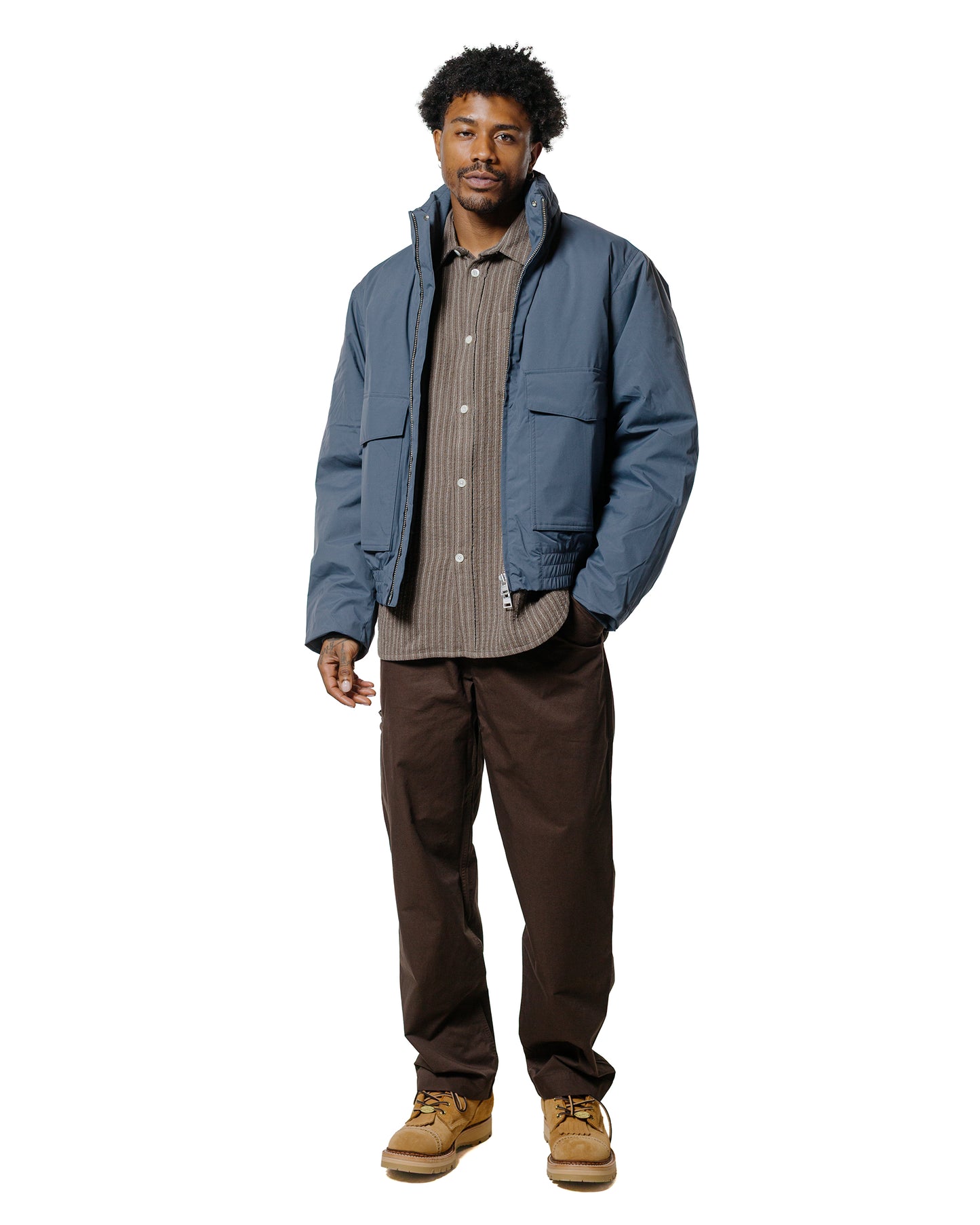lost & found Norse Projects Norse Projects Ole Oversized Wool Stripe Shirt Seal Brown