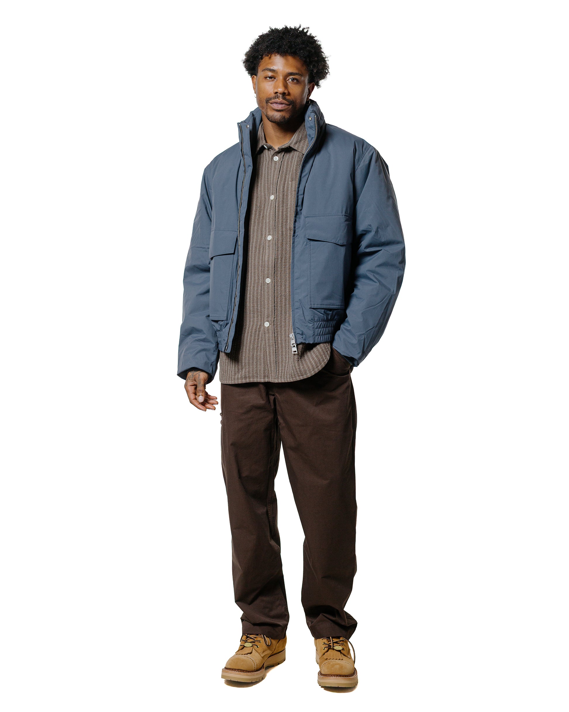 lost & found Norse Projects Norse Projects Ole Oversized Wool Stripe Shirt Seal Brown
