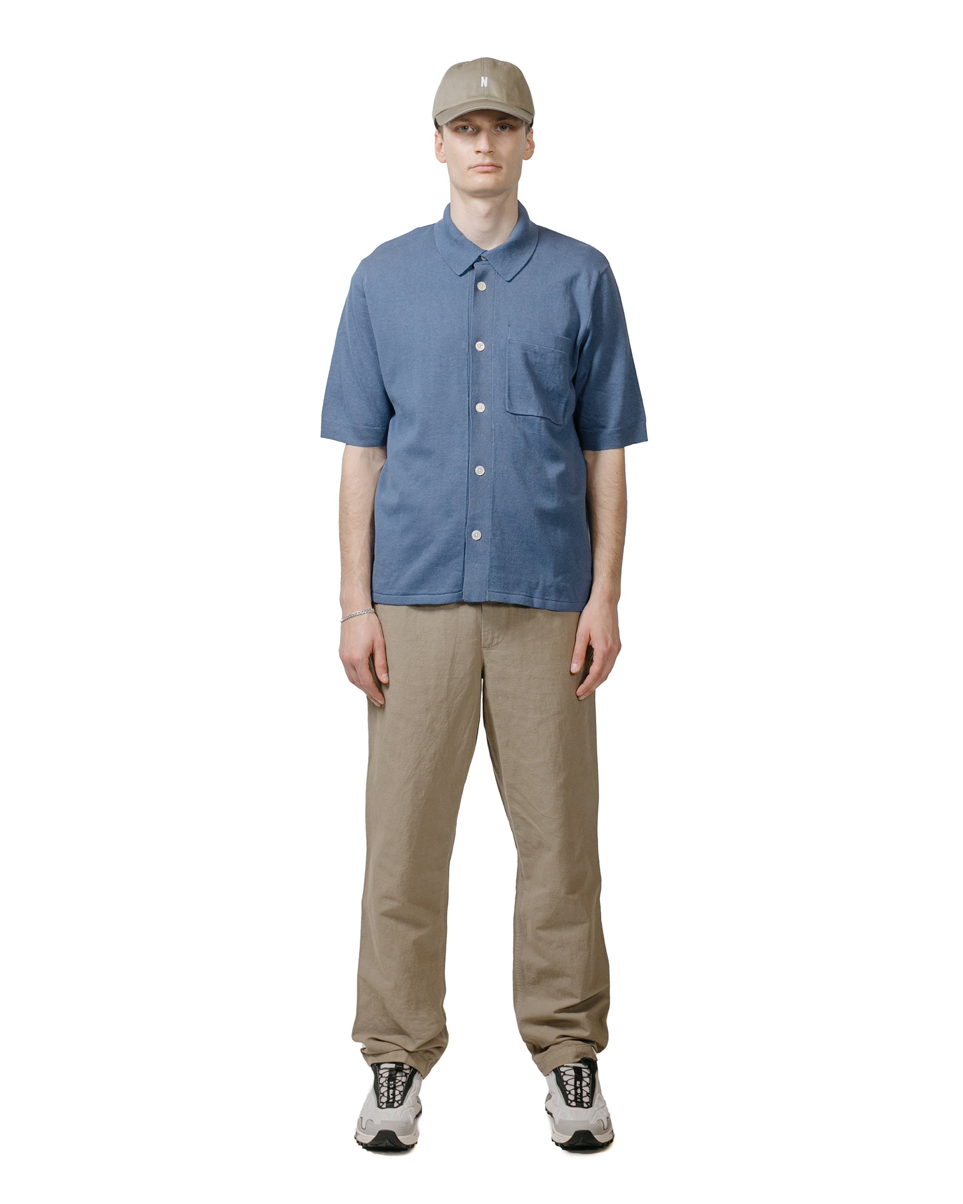 lost & found Norse Projects Norse Projects Rollo Cotton Linen SS Shirt Calcite Blue