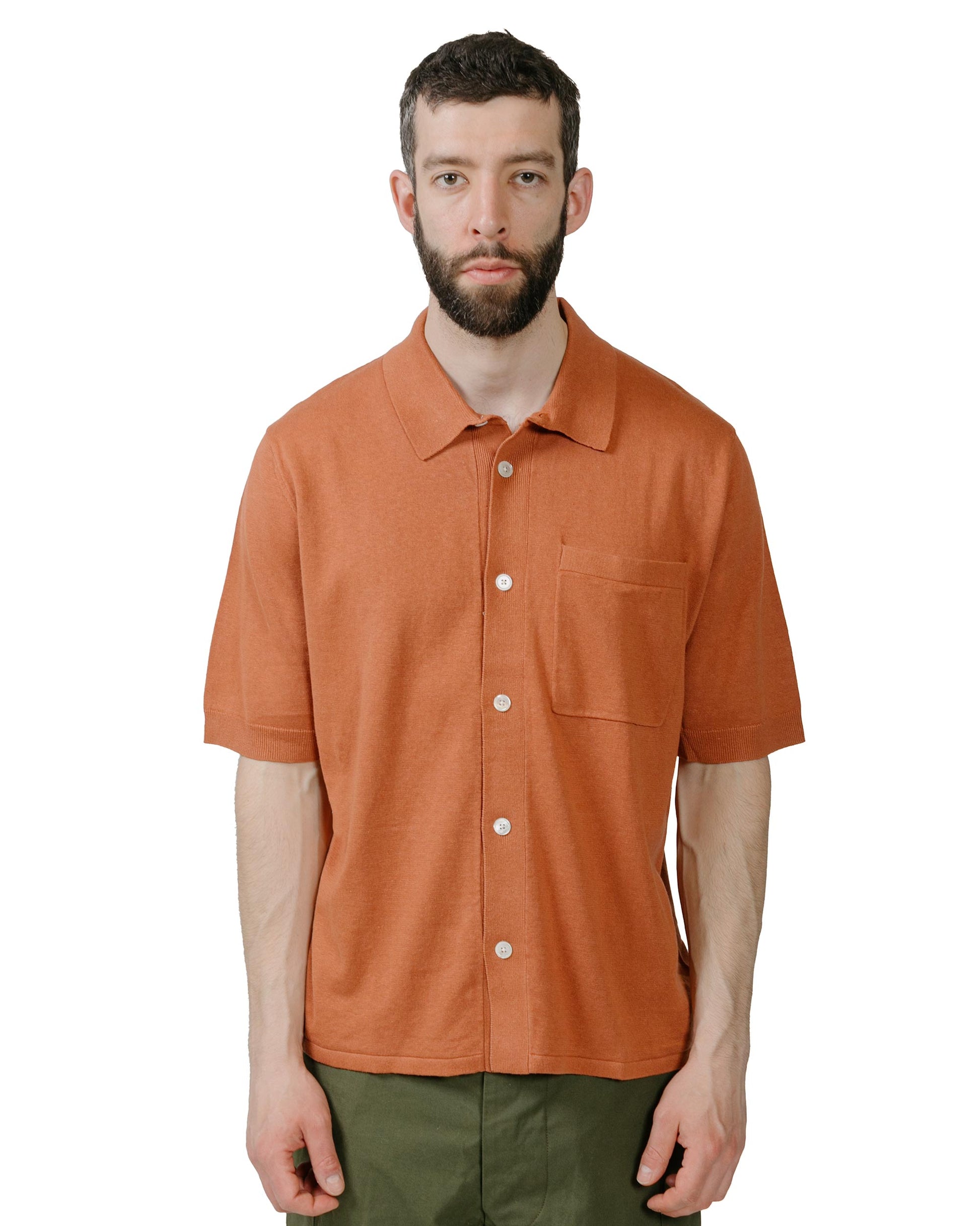 lost & found Norse Projects Norse Projects Rollo Cotton Linen SS Shirt Red Clay