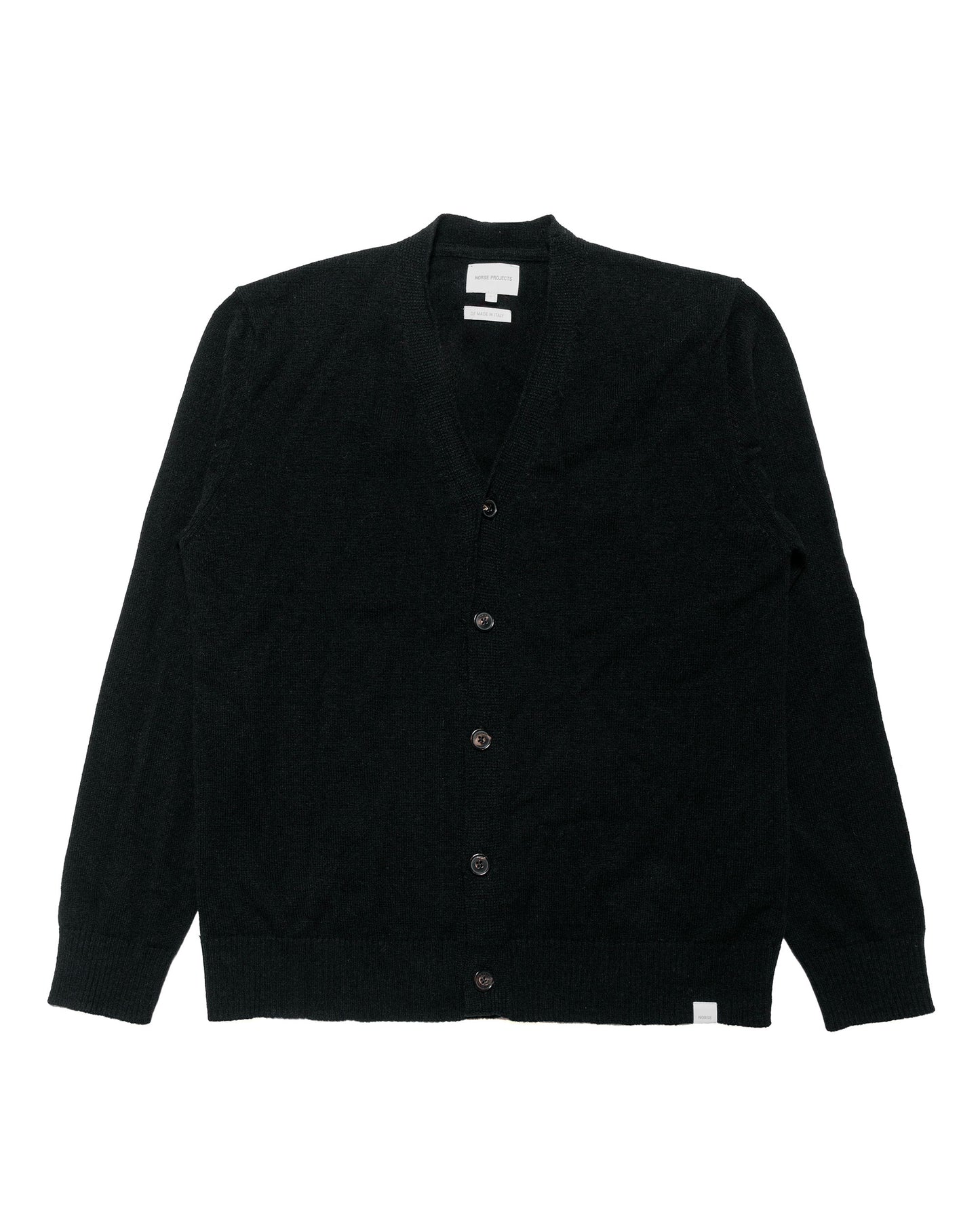 lost & found Norse Projects Norse Projects Standard Merino Lambswool Cardigan Black