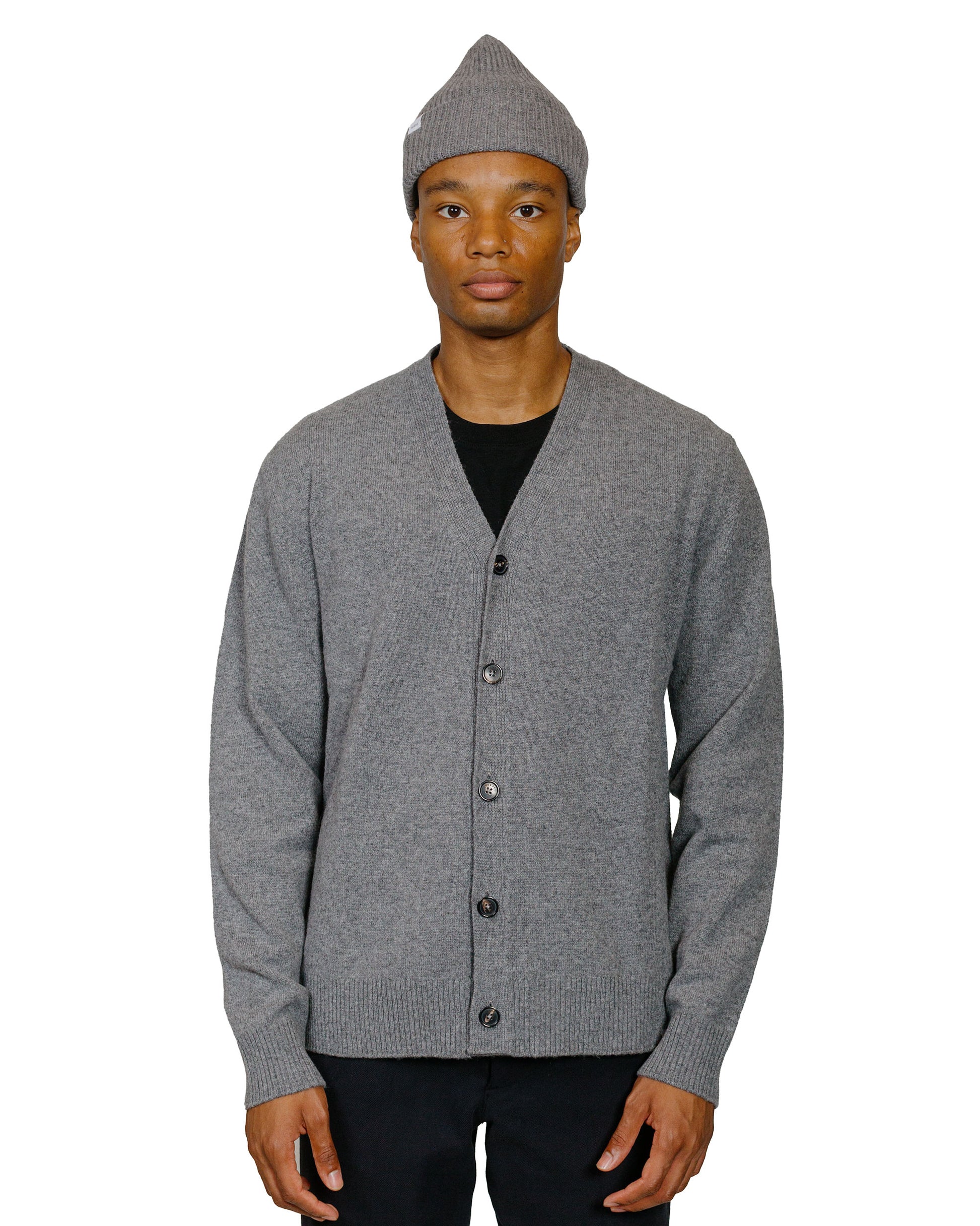 lost & found Norse Projects Norse Projects Standard Merino Lambswool Cardigan Grey Melange
