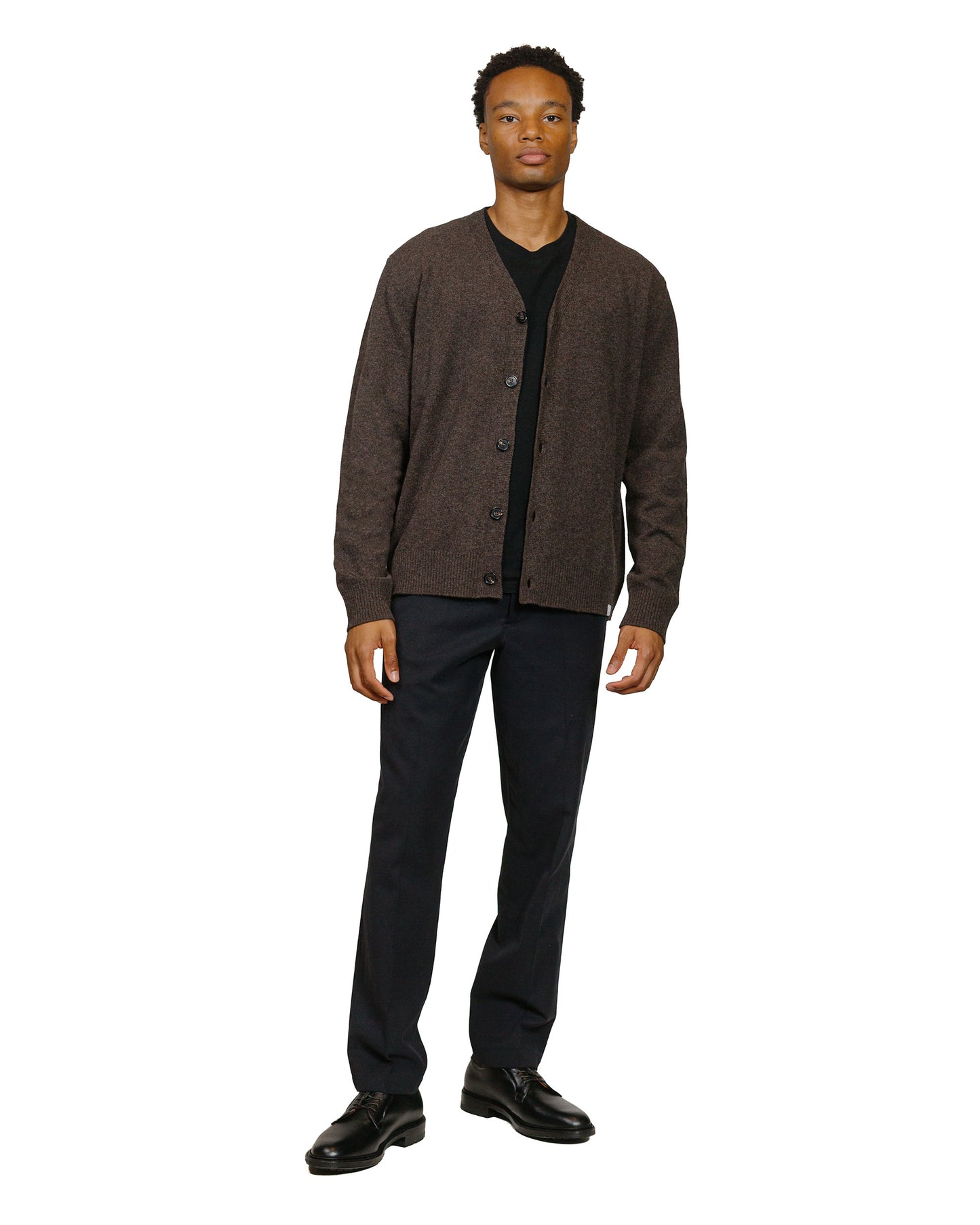 lost & found Norse Projects Norse Projects Standard Merino Lambswool Cardigan Heathland Brown