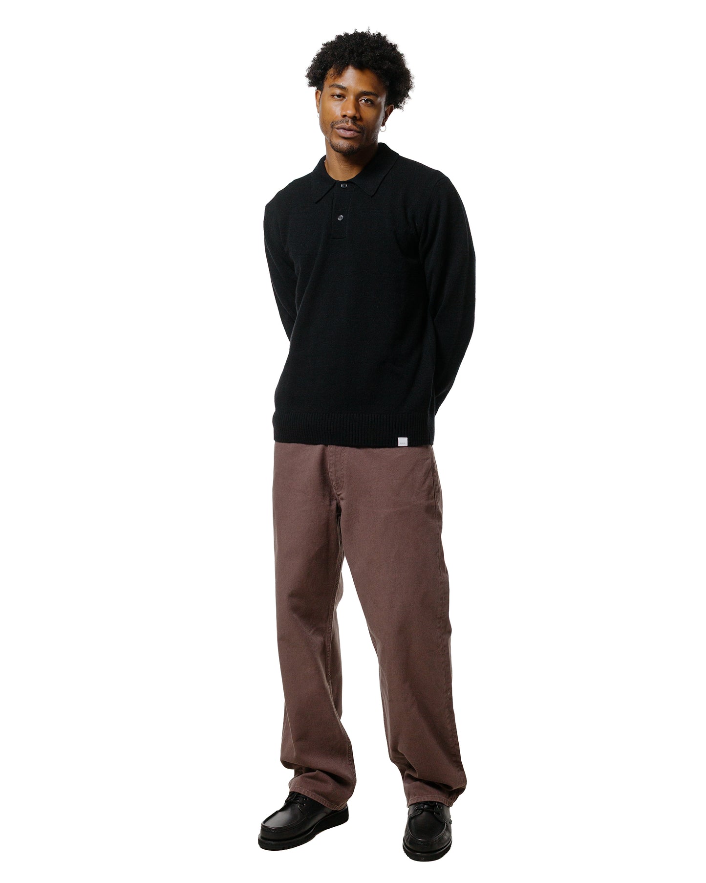 lost & found Norse Projects Norse Projects Standard Merino Lambswool Polo Black