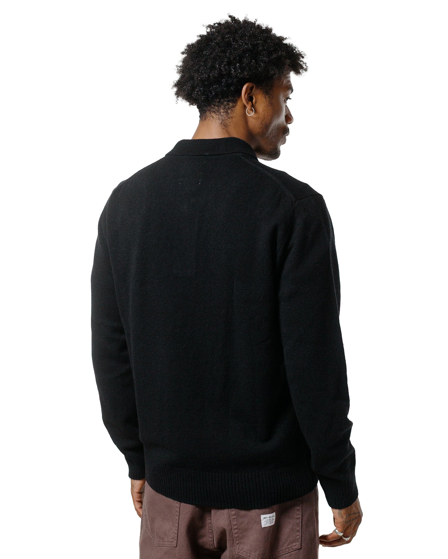 lost & found Norse Projects Norse Projects Standard Merino Lambswool Polo Black