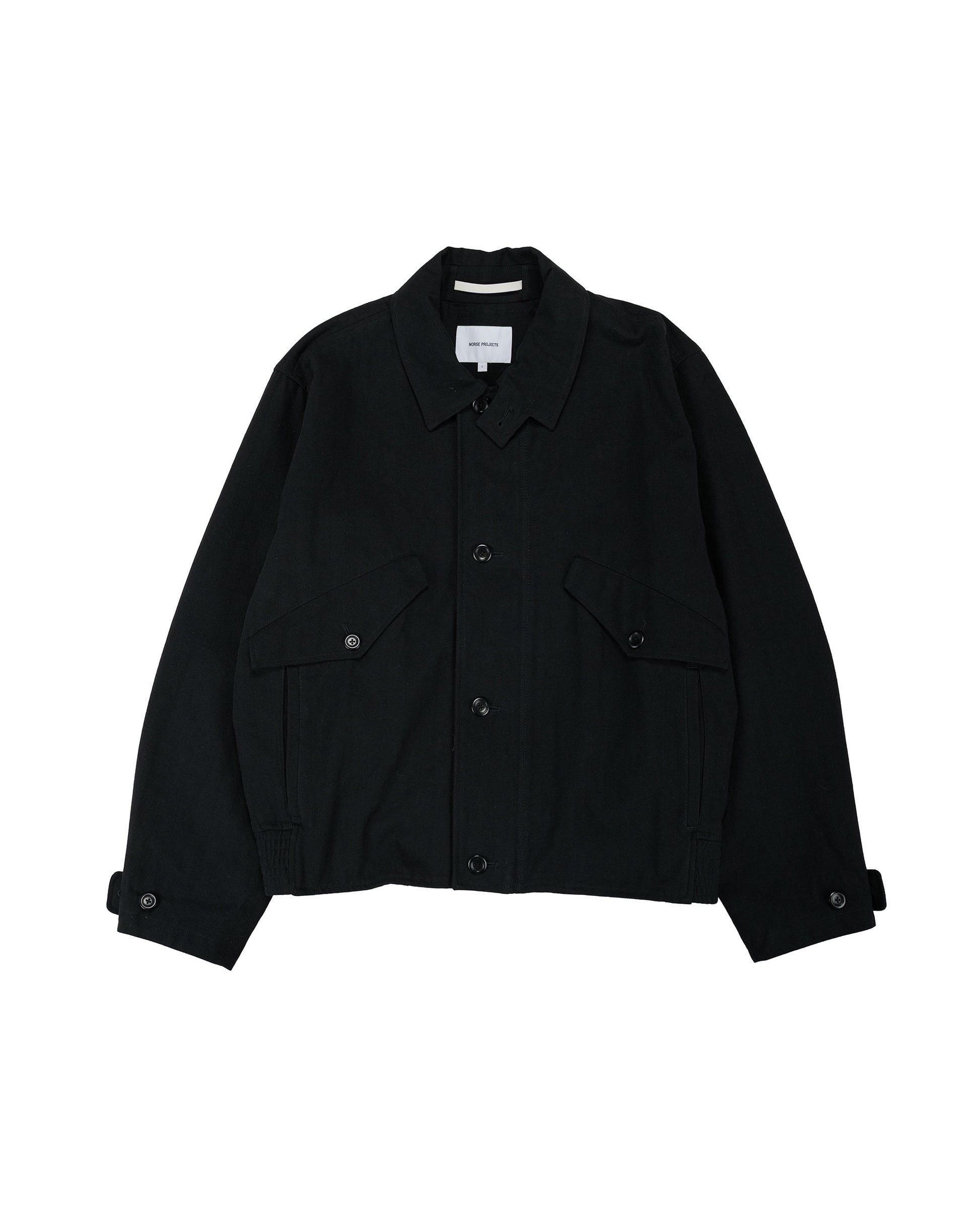lost & found Norse Projects Norse Projects Vandel Herringbone Twill Flight Jacket All Black