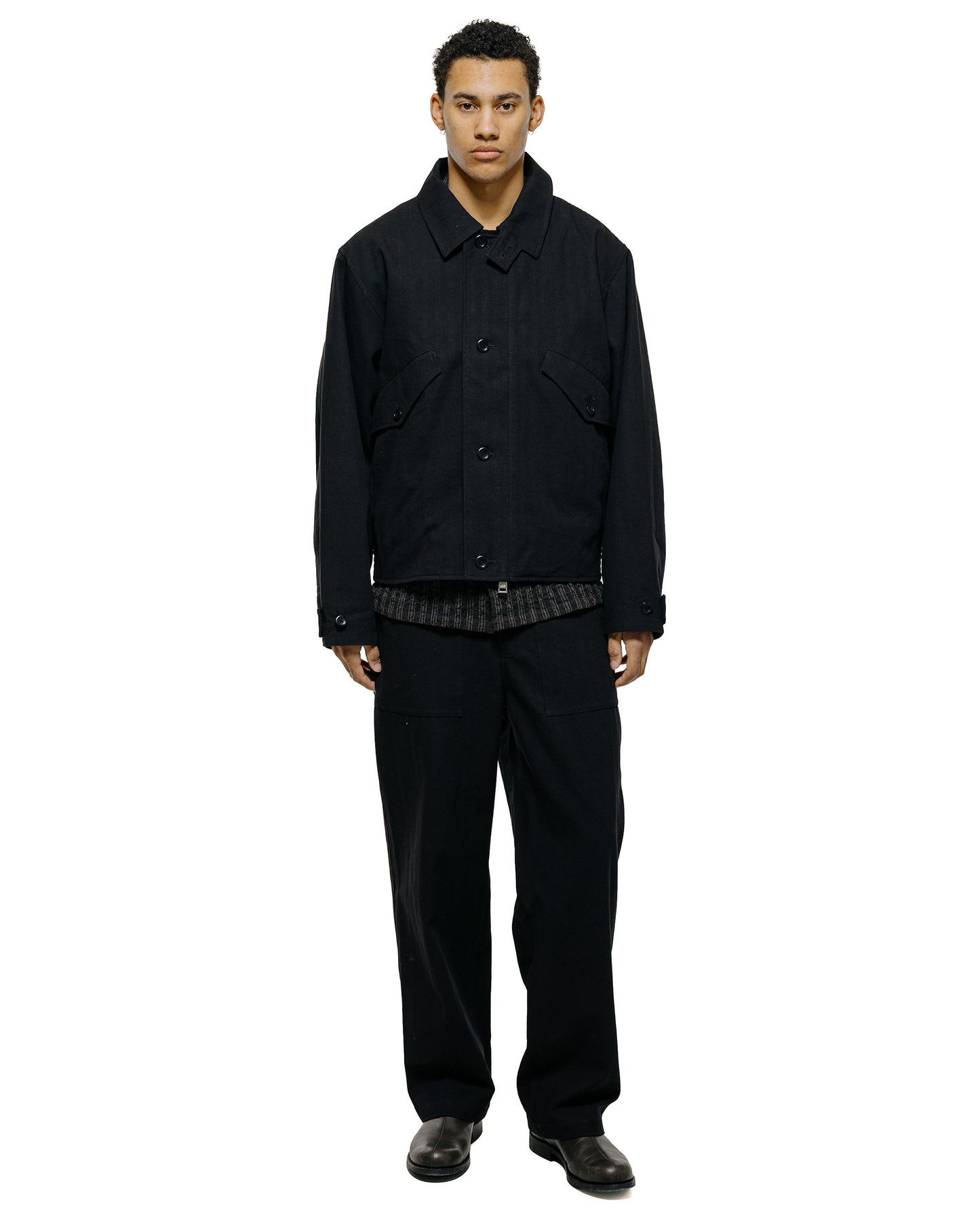 lost & found Norse Projects Norse Projects Vandel Herringbone Twill Flight Jacket All Black