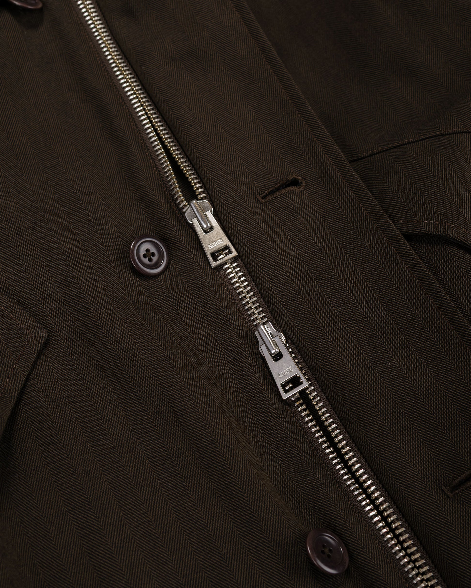 lost & found Norse Projects Norse Projects Vandel Herringbone Twill Flight Jacket Delicioso Brown