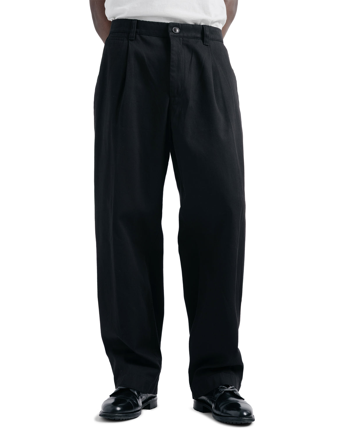 Norse Projects Volda Pleated Cotton Twill Trouser Black