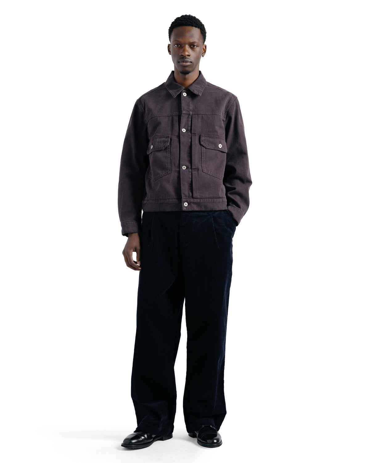 Norse Projects Volda Pleated Wide Wale Corduroy Trouser Dark Navy