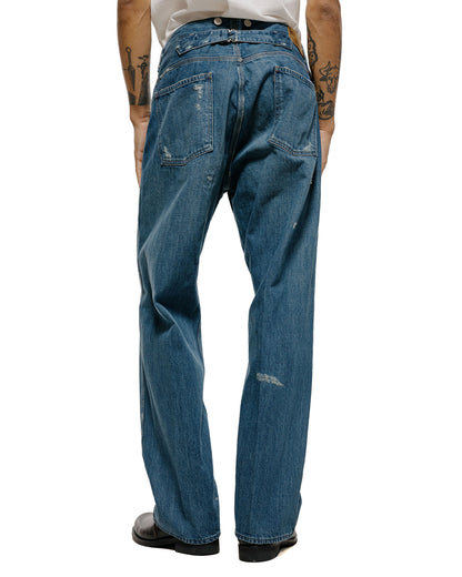 lost & found Old Joe Old Joe Beltless Waist Jean Trouser"990" (Scar Face & Paint) Indigo