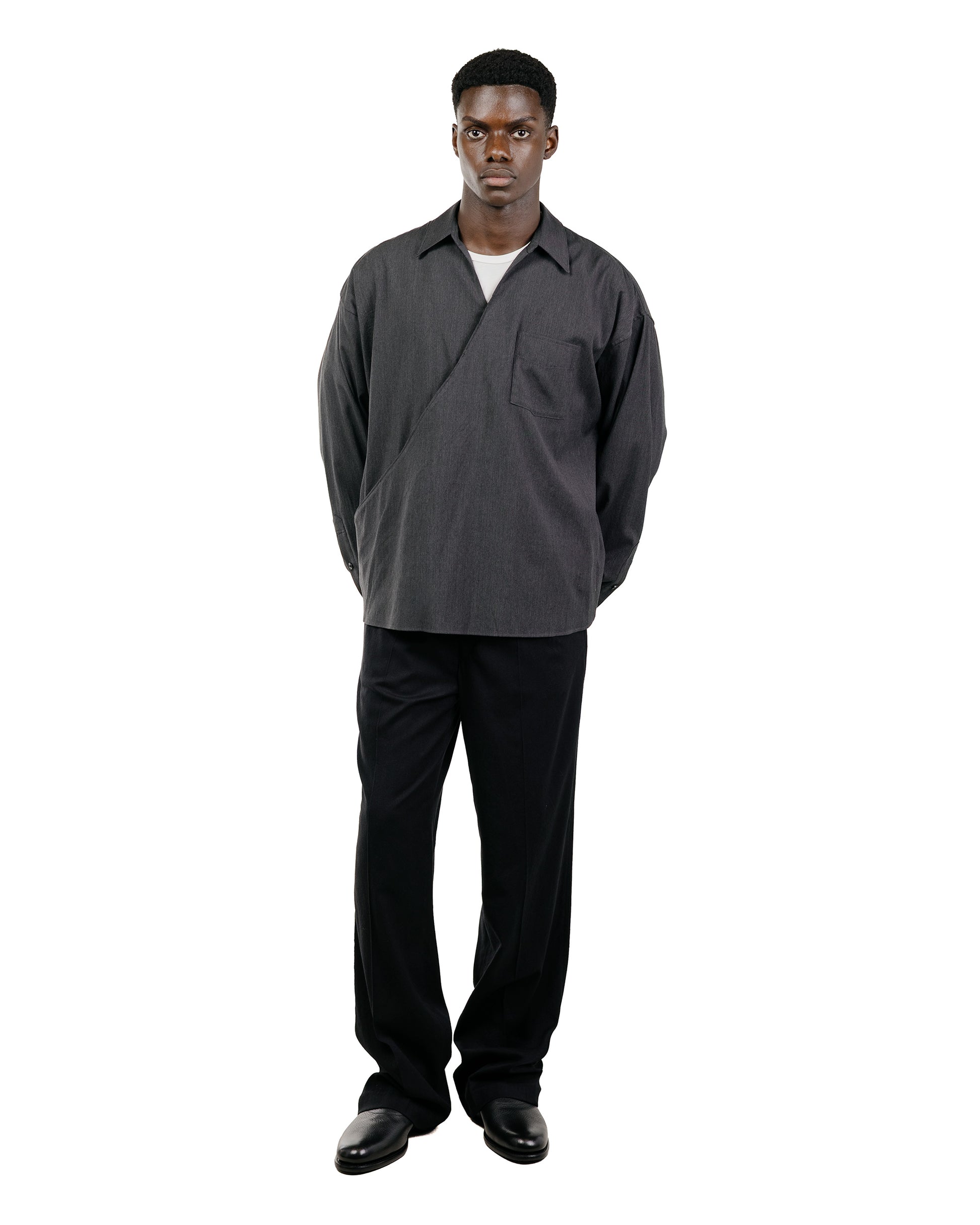 Old Joe Asymmetry Front Tunic Shirts (Long-Sleeve) Graphite