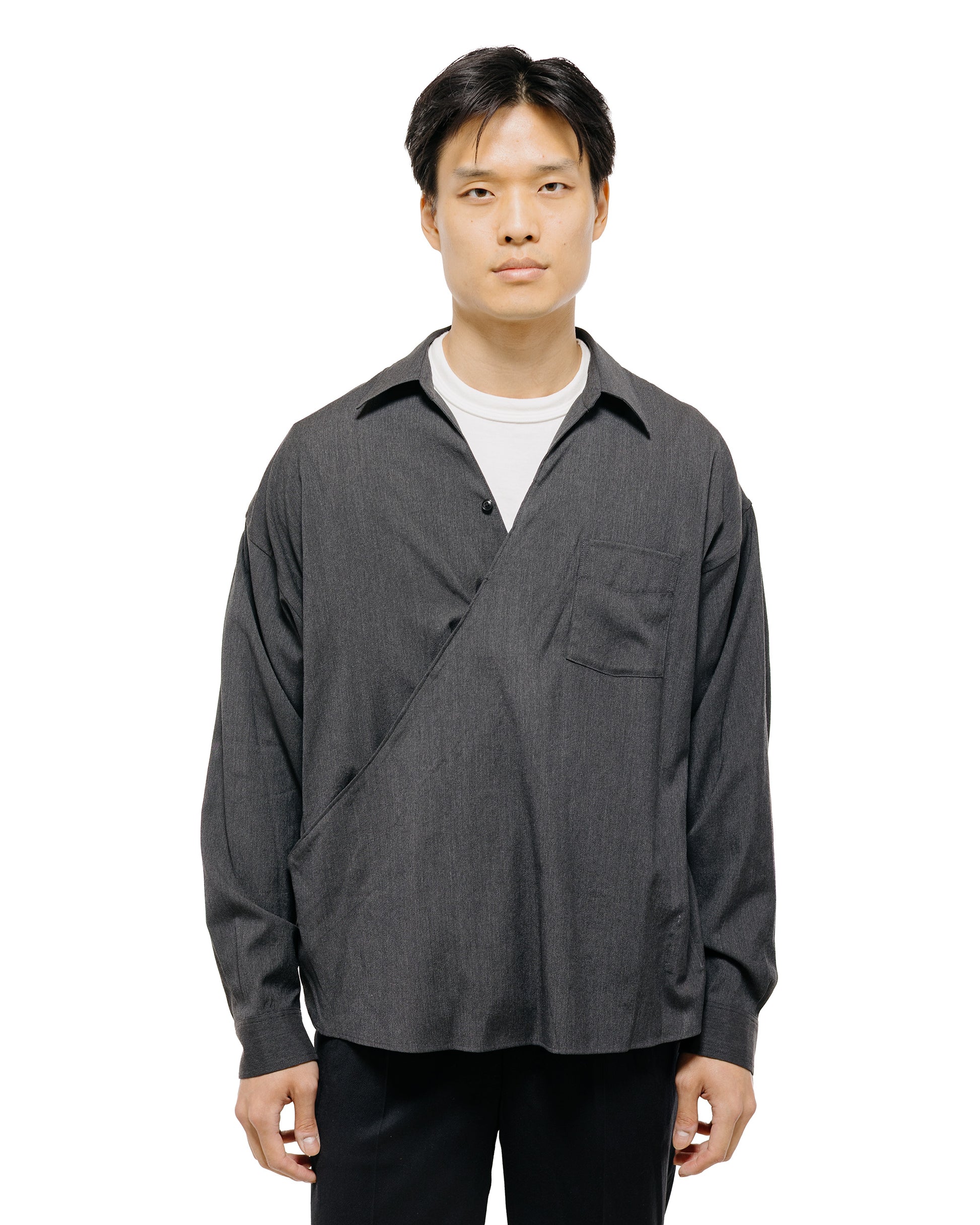 Old Joe Asymmetry Front Tunic Shirts (Long-Sleeve) Graphite