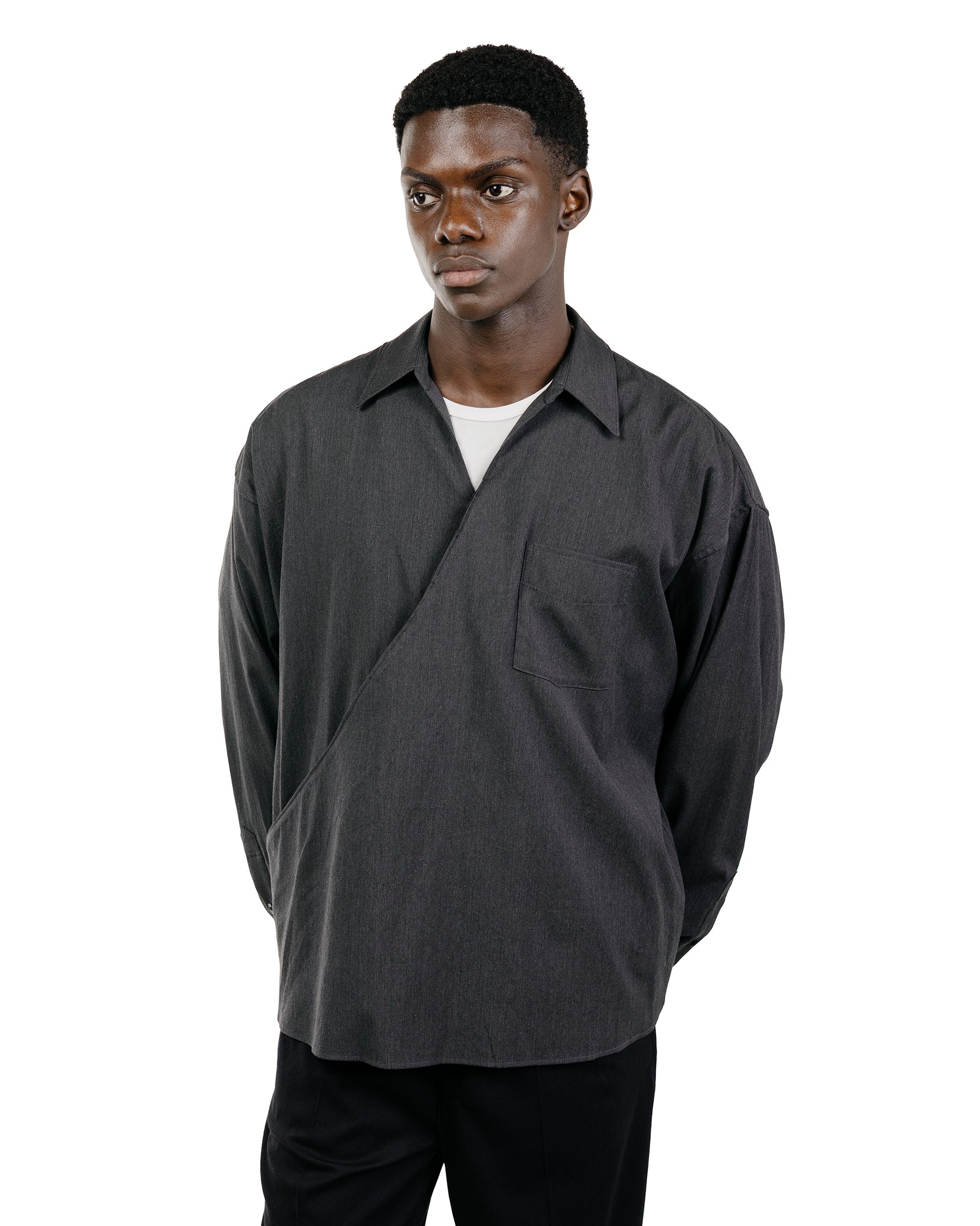 Old Joe Asymmetry Front Tunic Shirts (Long-Sleeve) Graphite
