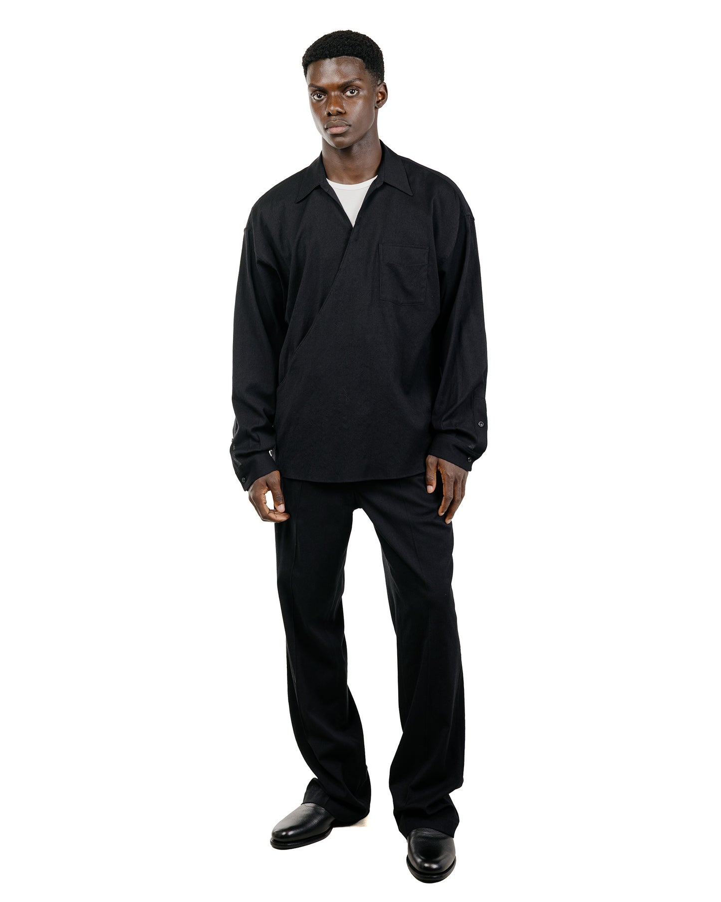 Old Joe Asymmetry Front Tunic Shirts (Long-Sleeve) Onyx