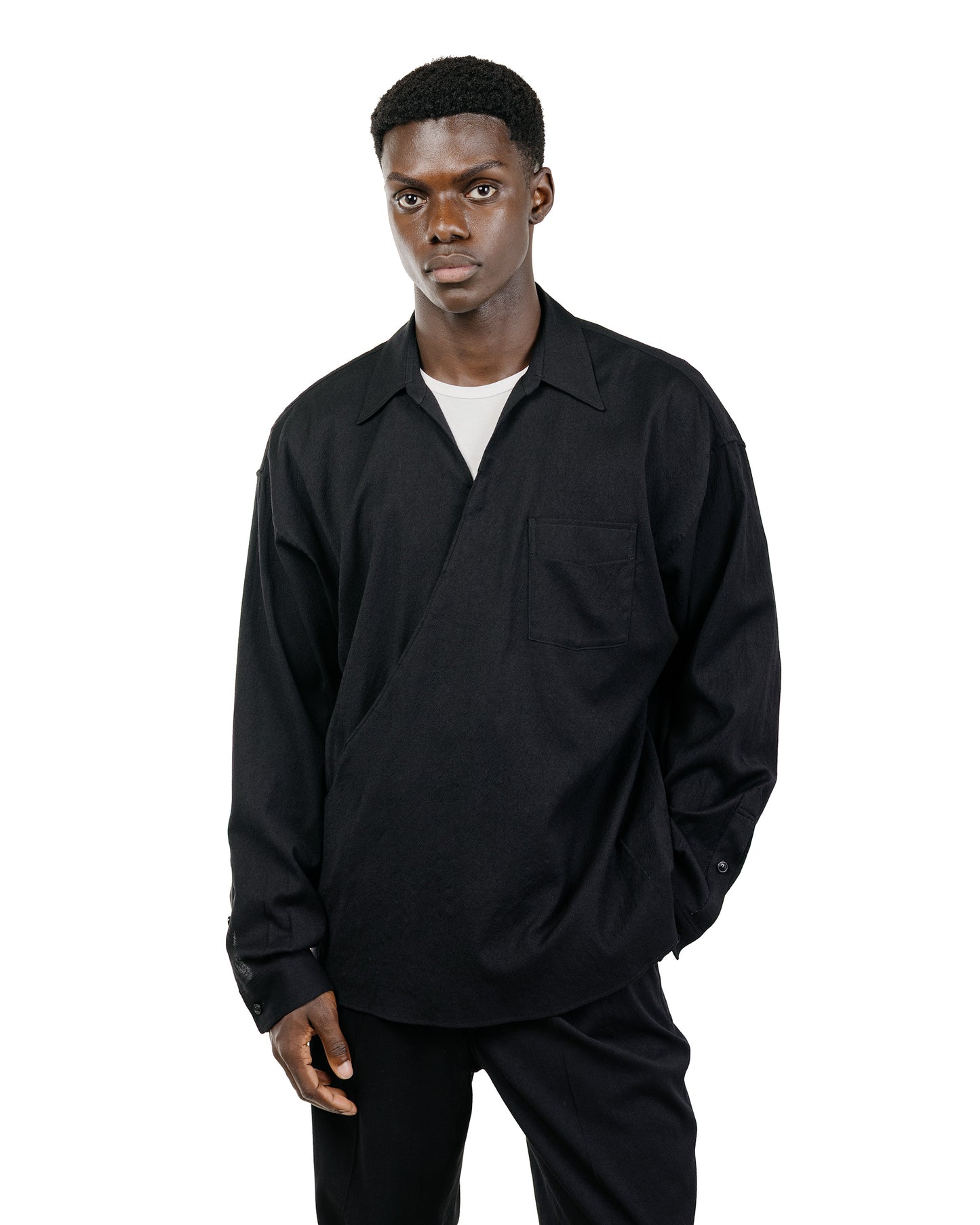 Old Joe Asymmetry Front Tunic Shirts (Long-Sleeve) Onyx
