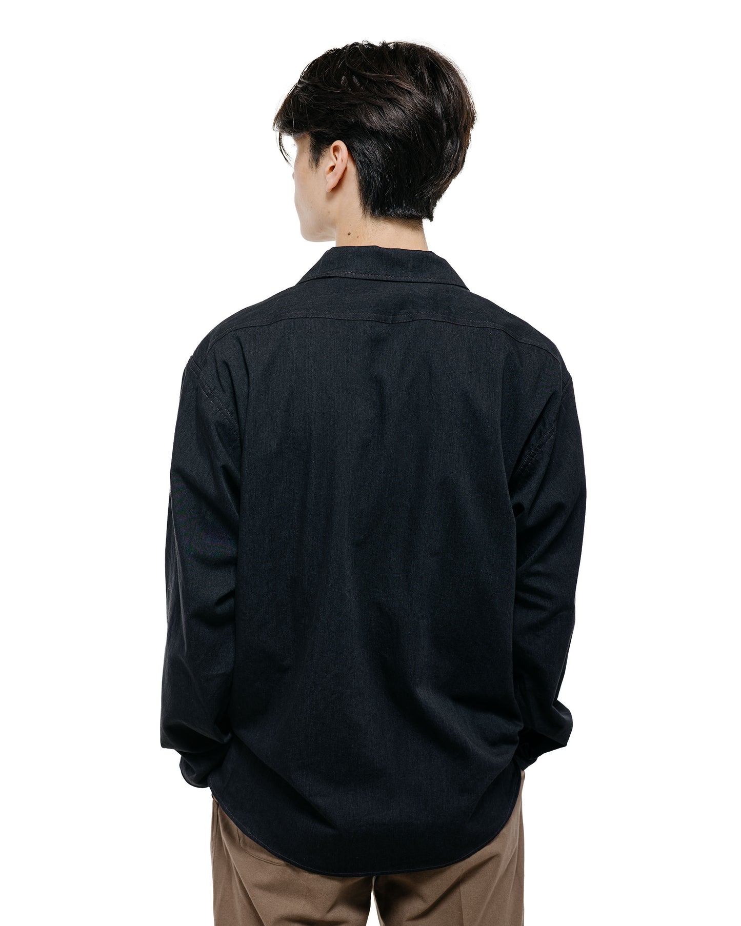 Old Joe Camp Collar Marine Shirts Long Sleeve Black