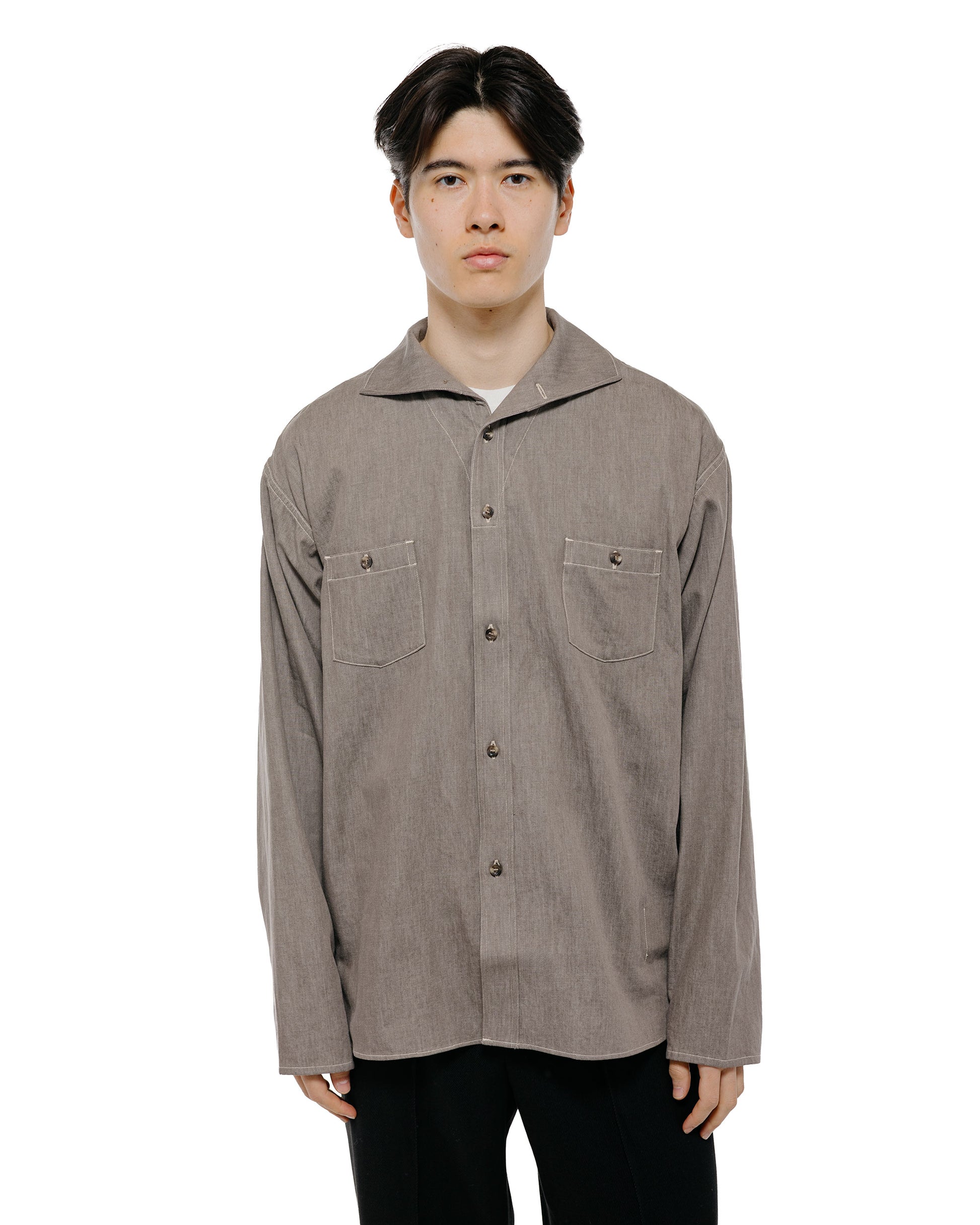 Old Joe Camp Collar Marine Shirts Long Sleeve Nutmeg