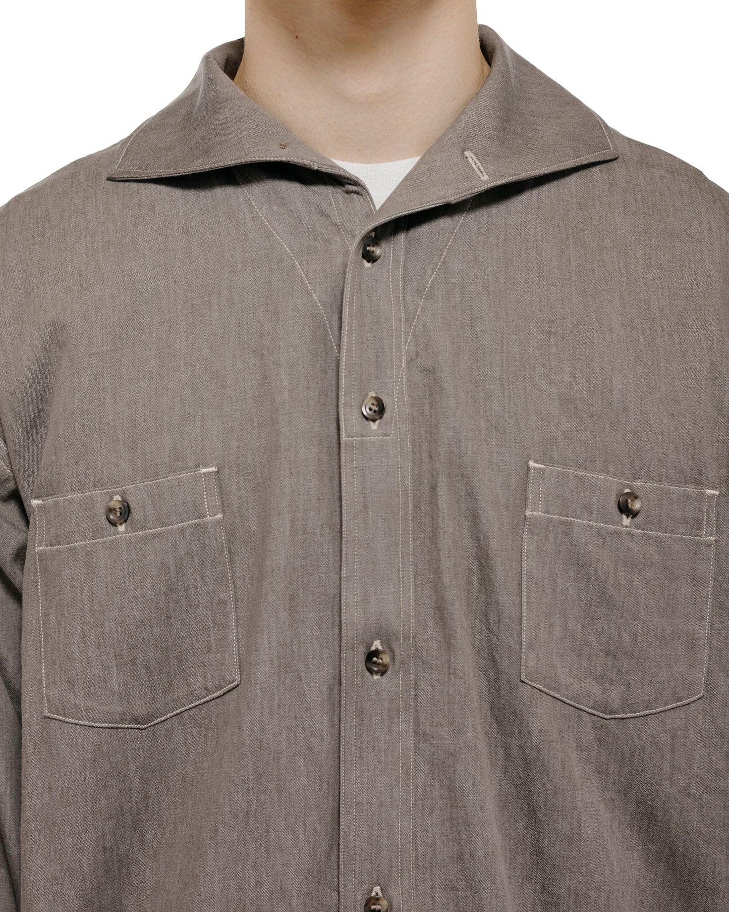 Old Joe Camp Collar Marine Shirts Long Sleeve Nutmeg