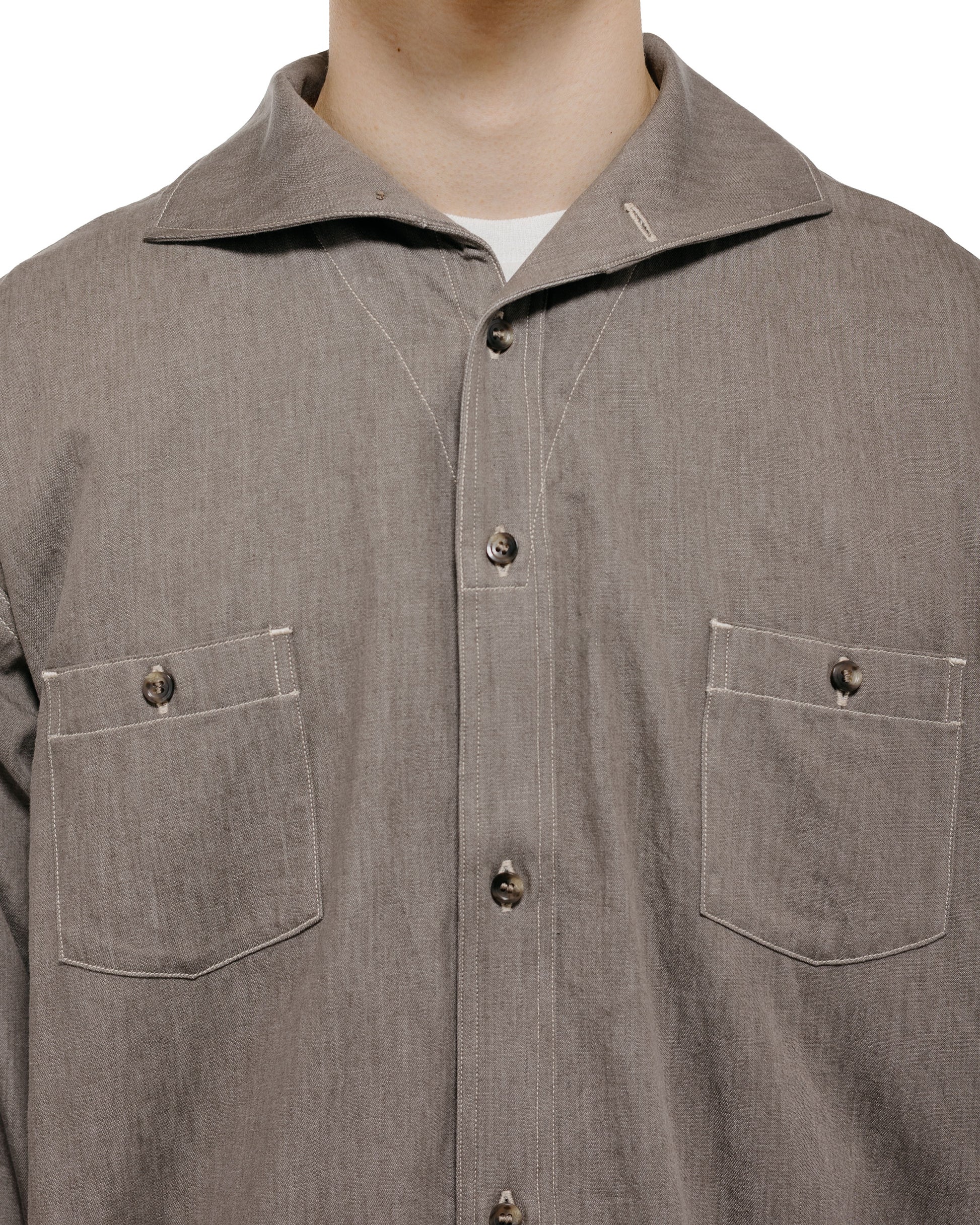 Old Joe Camp Collar Marine Shirts Long Sleeve Nutmeg