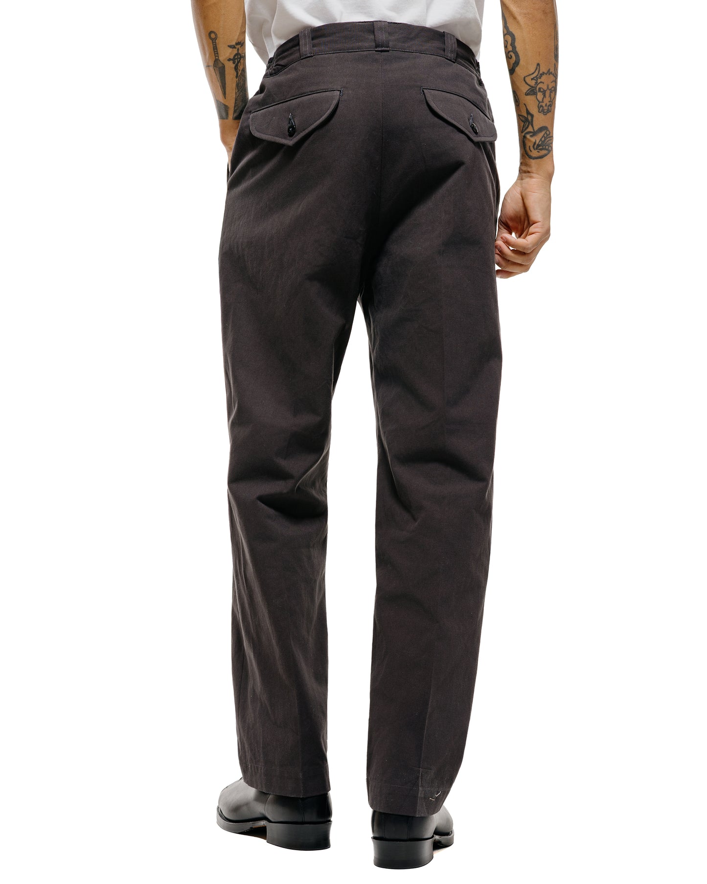 lost & found Old Joe Old Joe Front Tuck Army Trouser Black