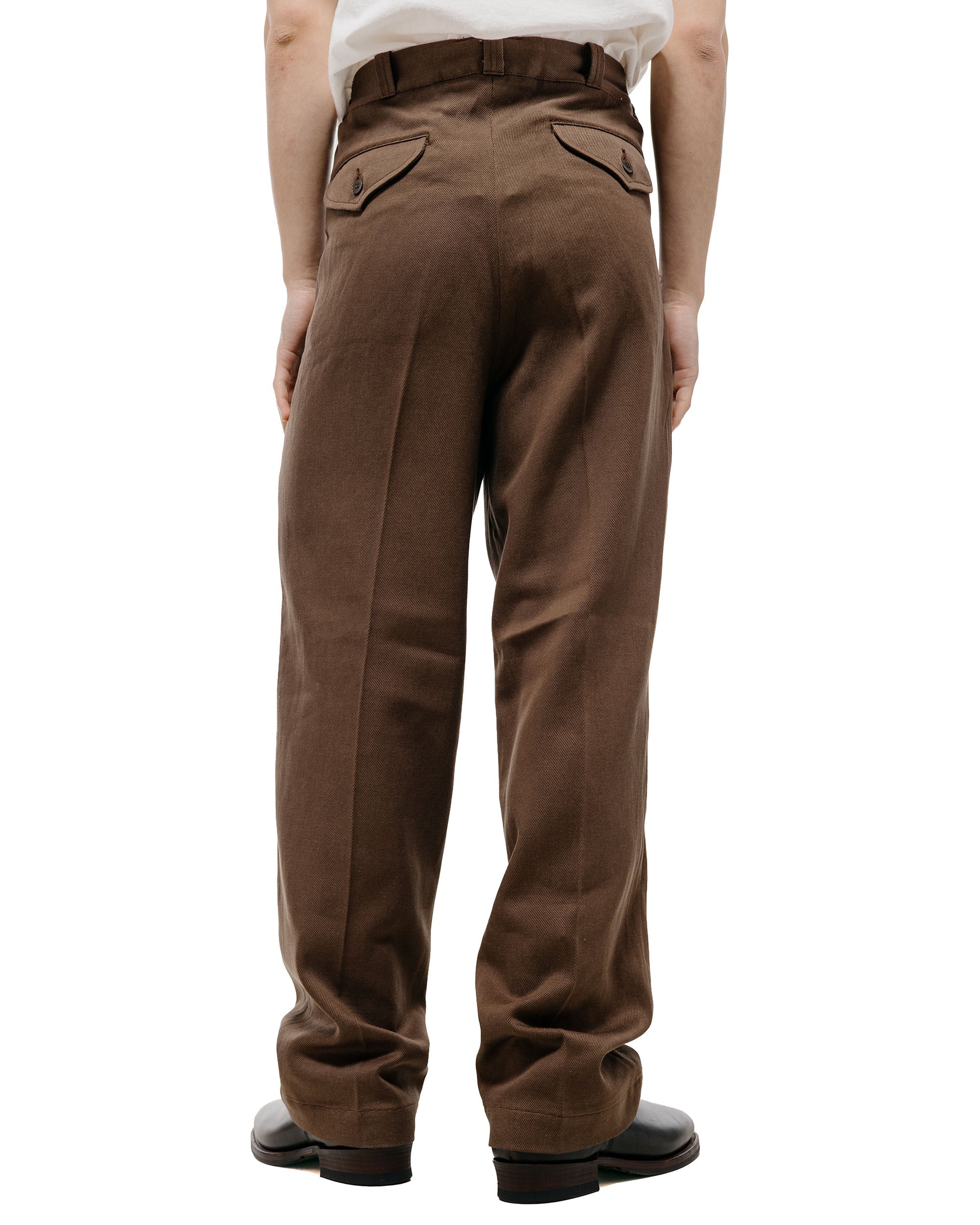 Old Joe Front Tuck Army Trouser Coffee