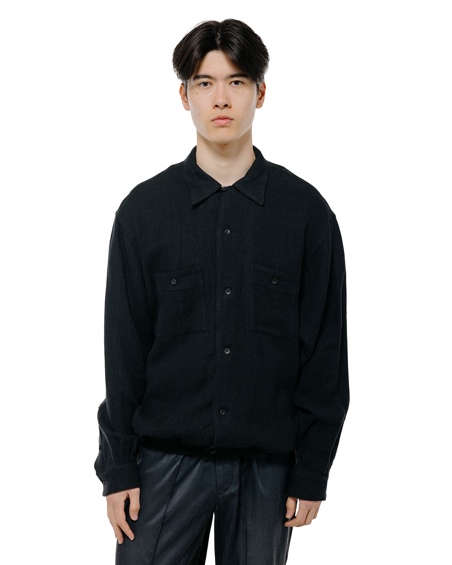 Old Joe Gathered Waist Marlboro Shirts Long Sleeve Onyx