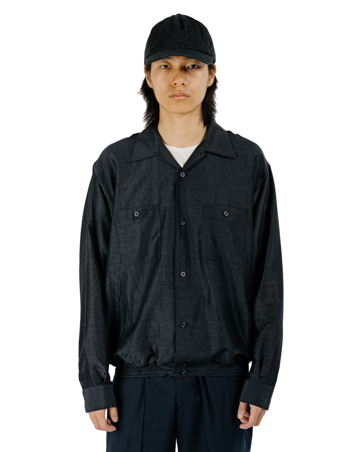 Old Joe Gathered Waist Marlboro Shirts Long Sleeve Onyx