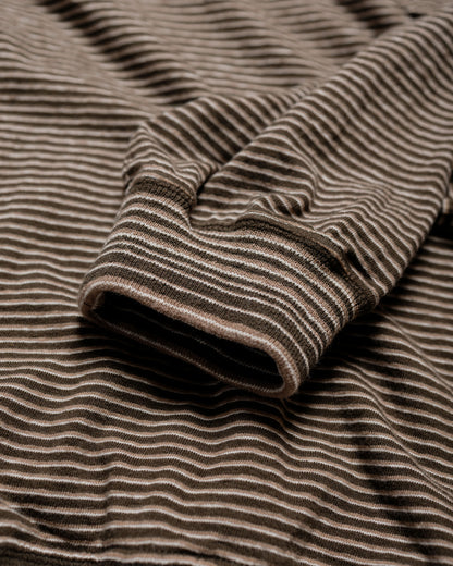 Old Joe Malti Striped Crew Neck Tops Coffee