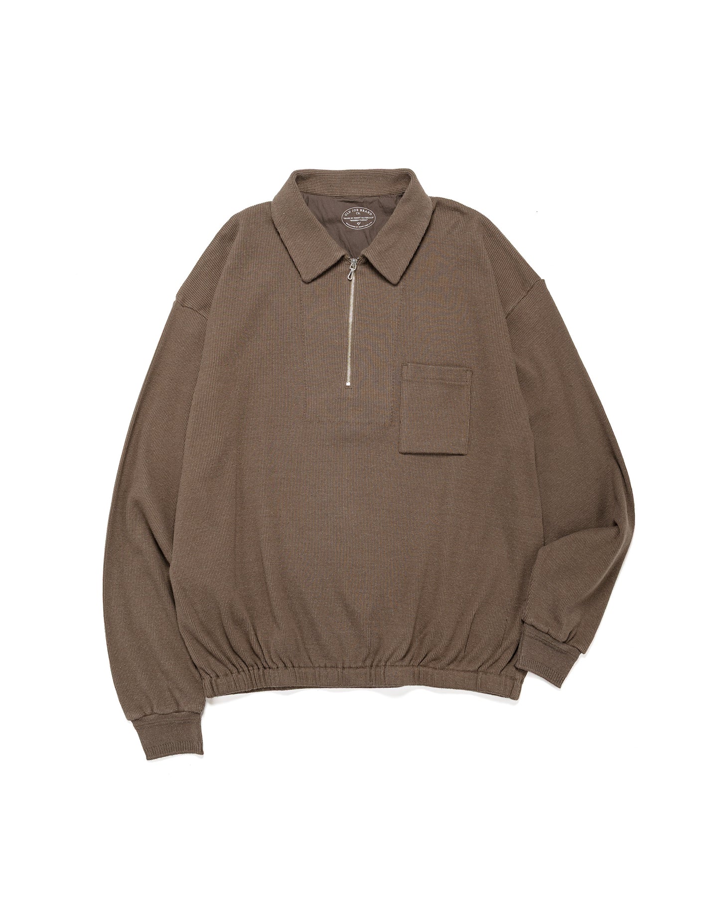 lost & found Old Joe Old Joe Quater Zip Silk Nep Ripped Shirt Bark