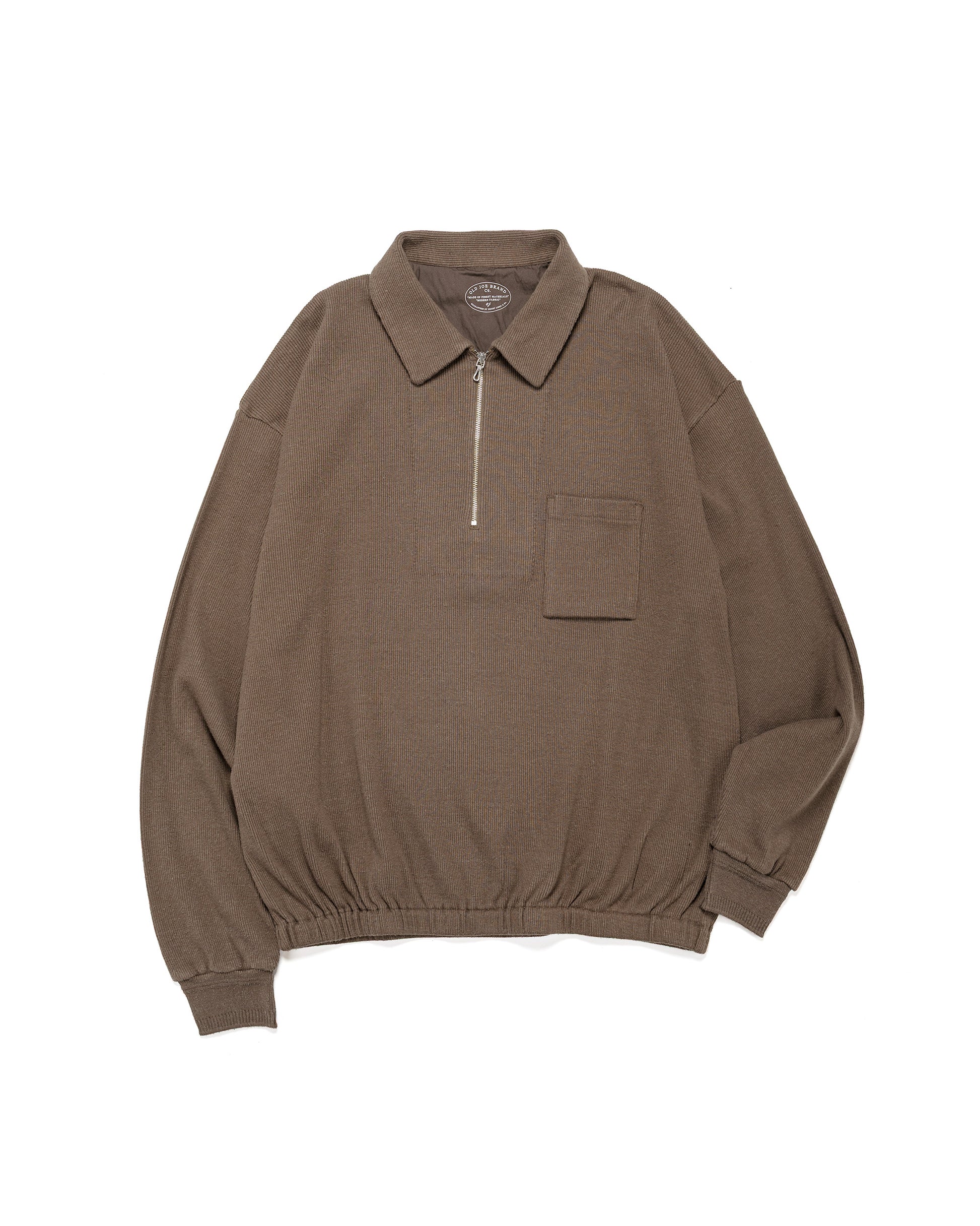 lost & found Old Joe Old Joe Quater Zip Silk Nep Ripped Shirt Bark